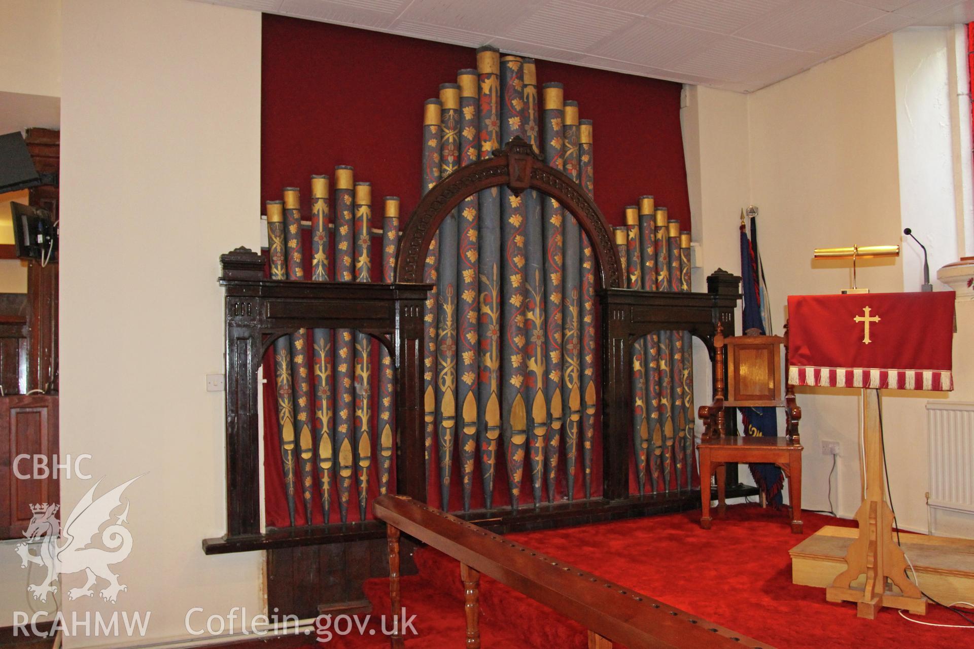 Bridgend English Wesleyan Methodist Chapel detail of organ pipes used as decoration