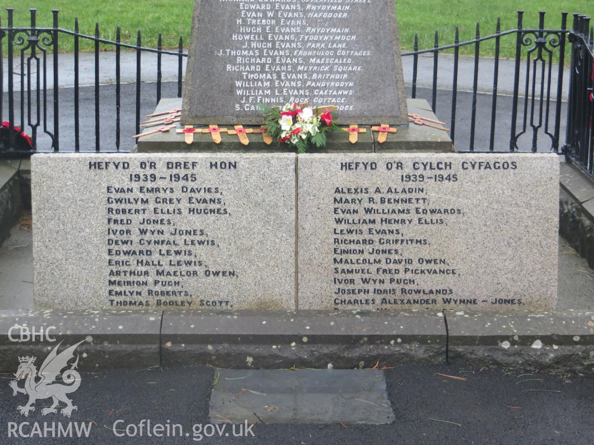 Second World War memorial.