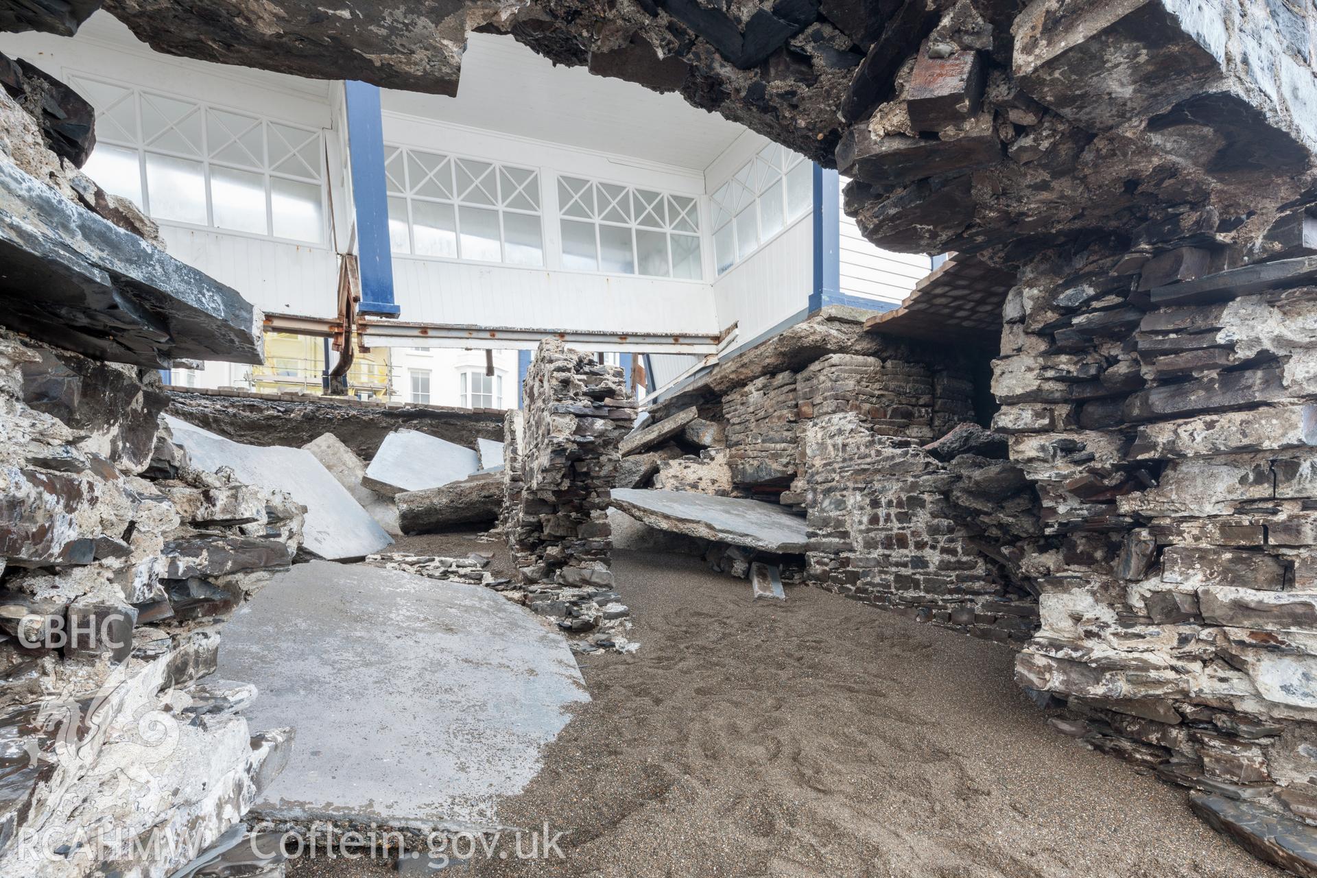 Interior of bath house from the beach looking southeast