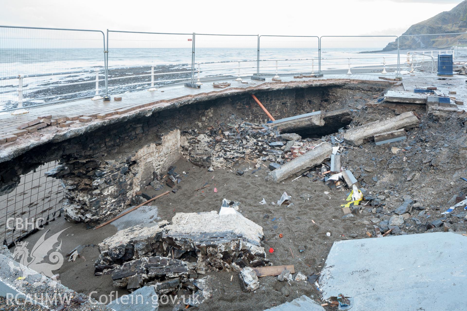 View of remains of former bath house from the southeast