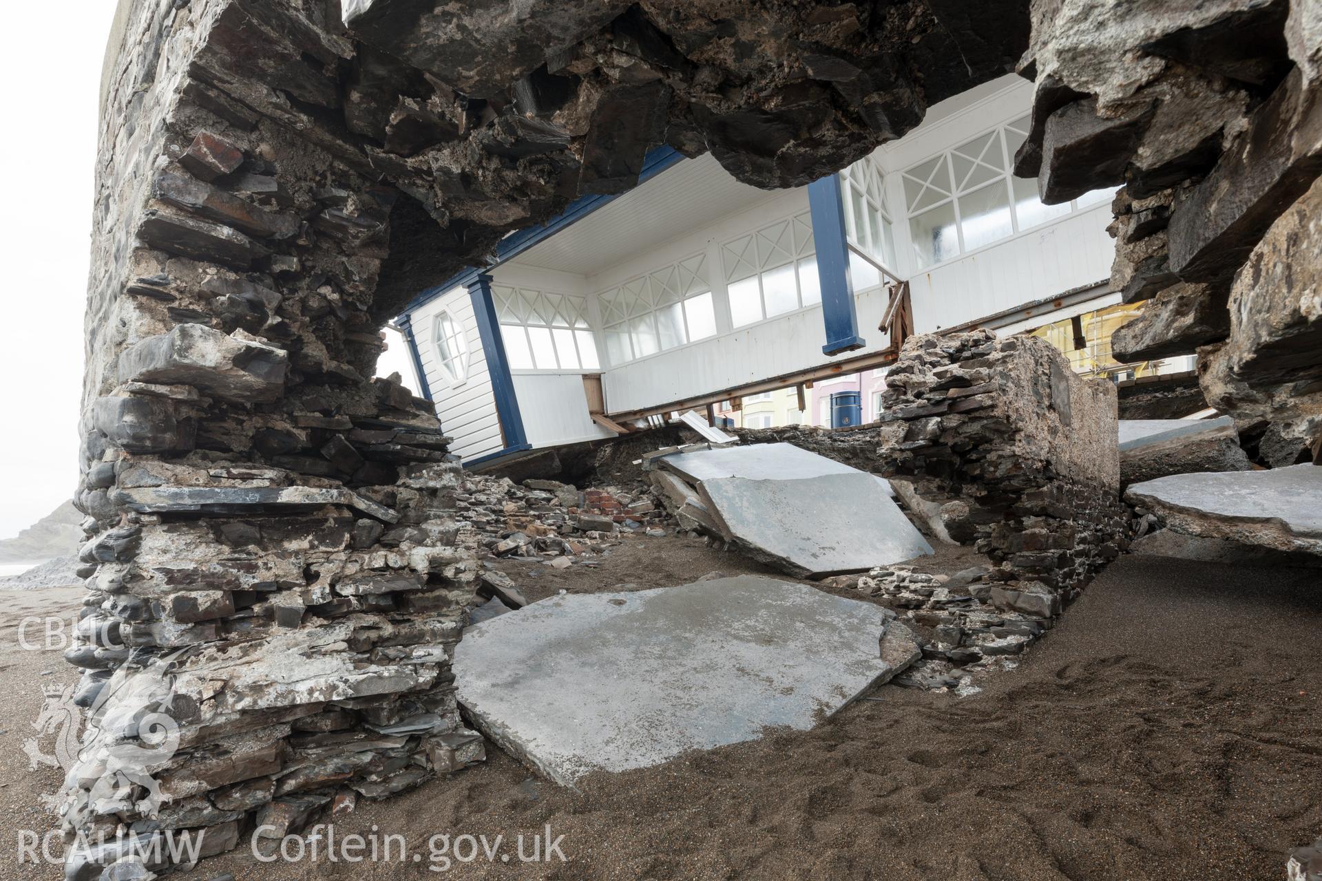 Interior of bath house from the beach looking northeast