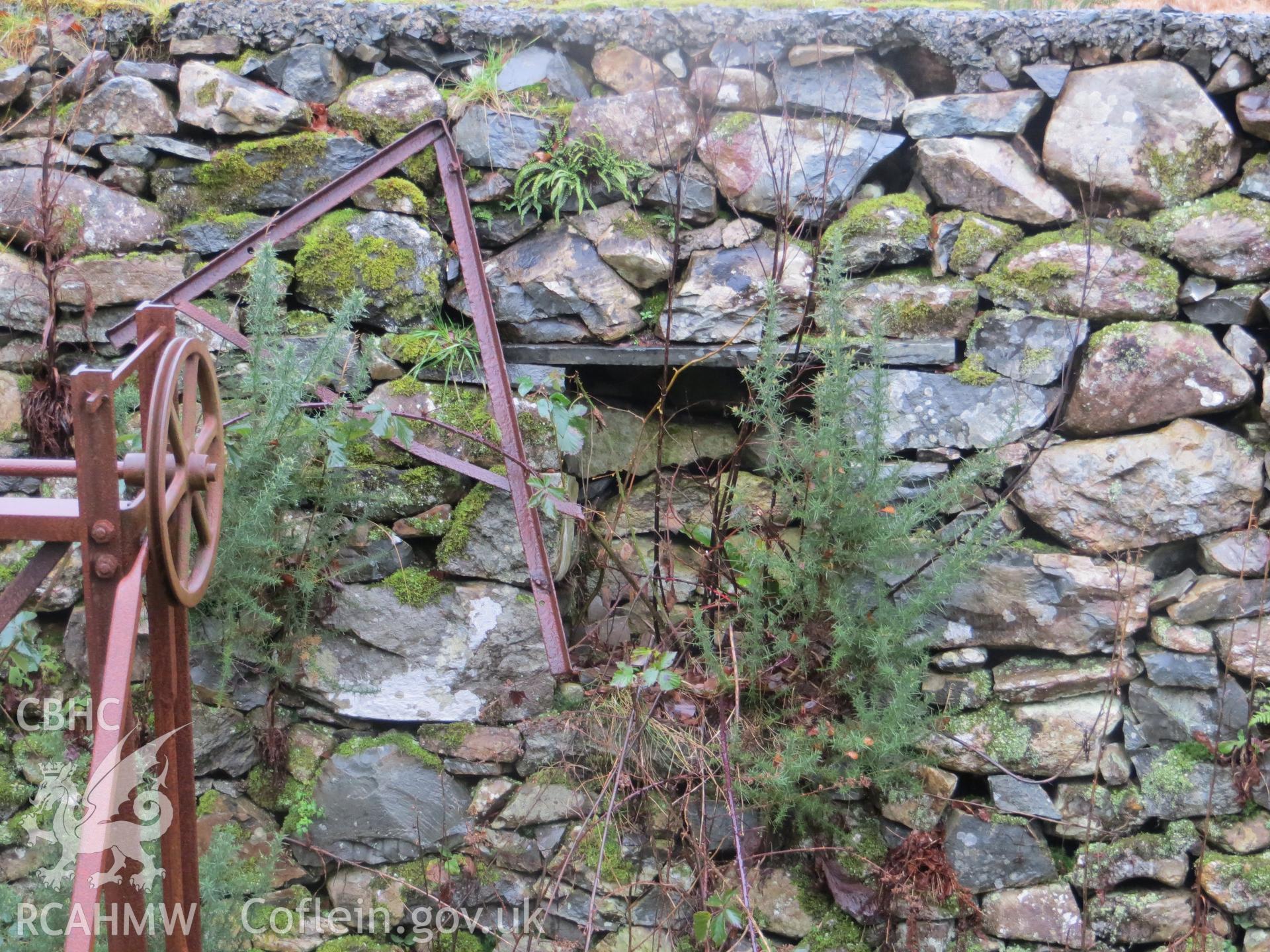 Revetment stonework and alcove.