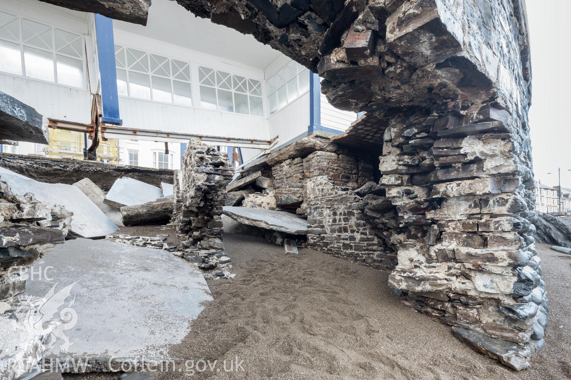 Interior of bath house from the beach looking southeast
