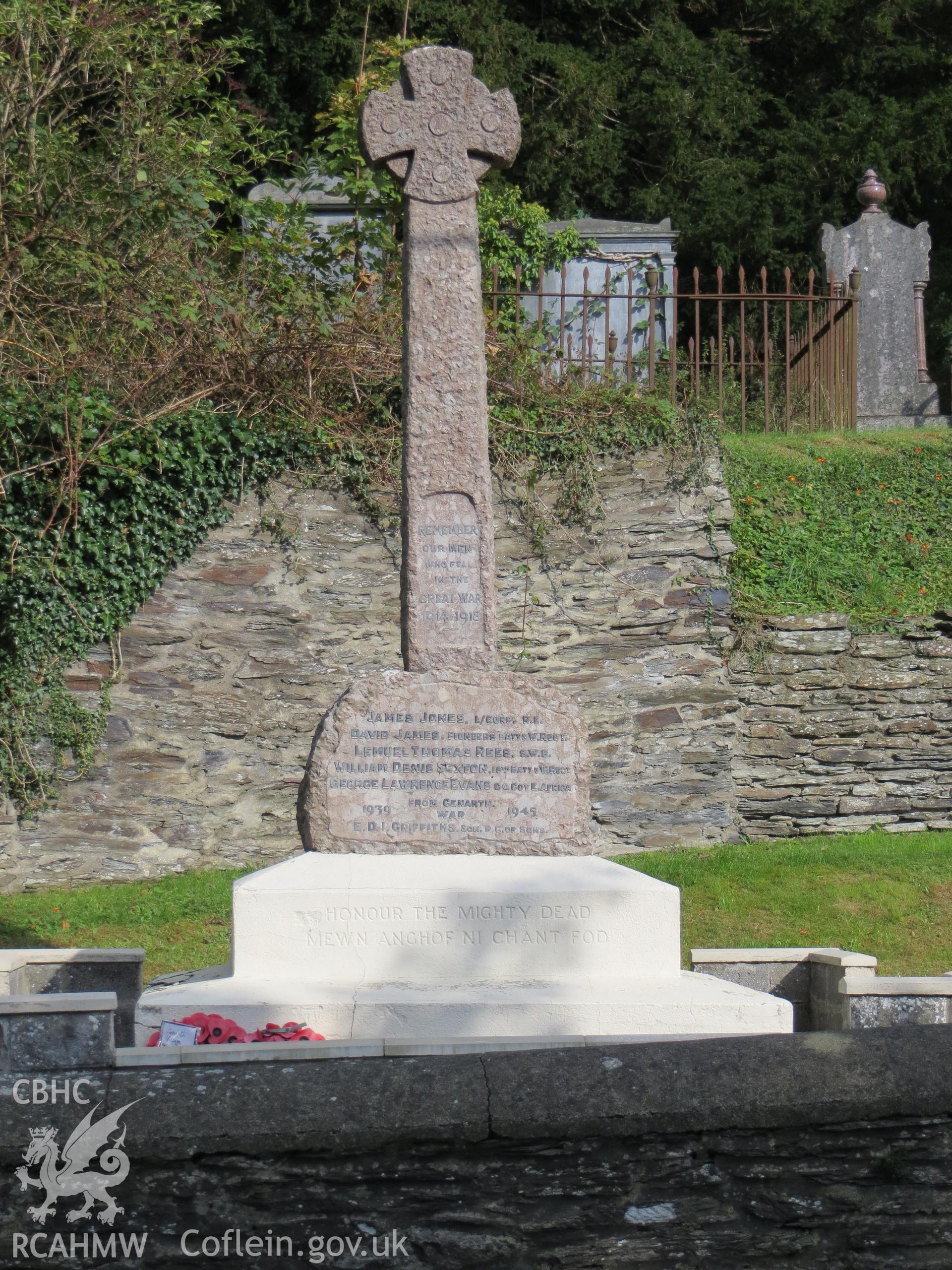Front face of monument.