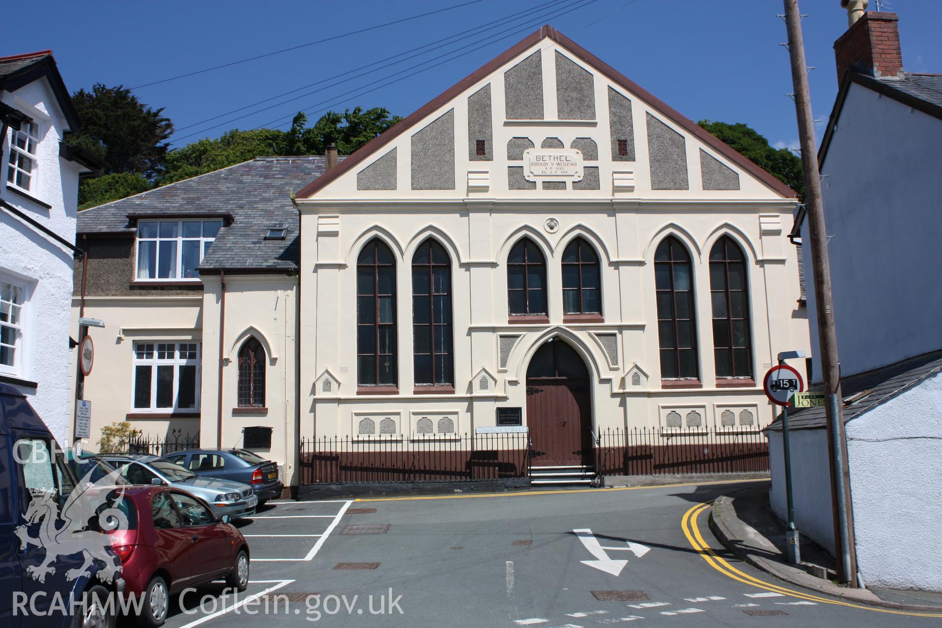 South west elevation with dedication plaque