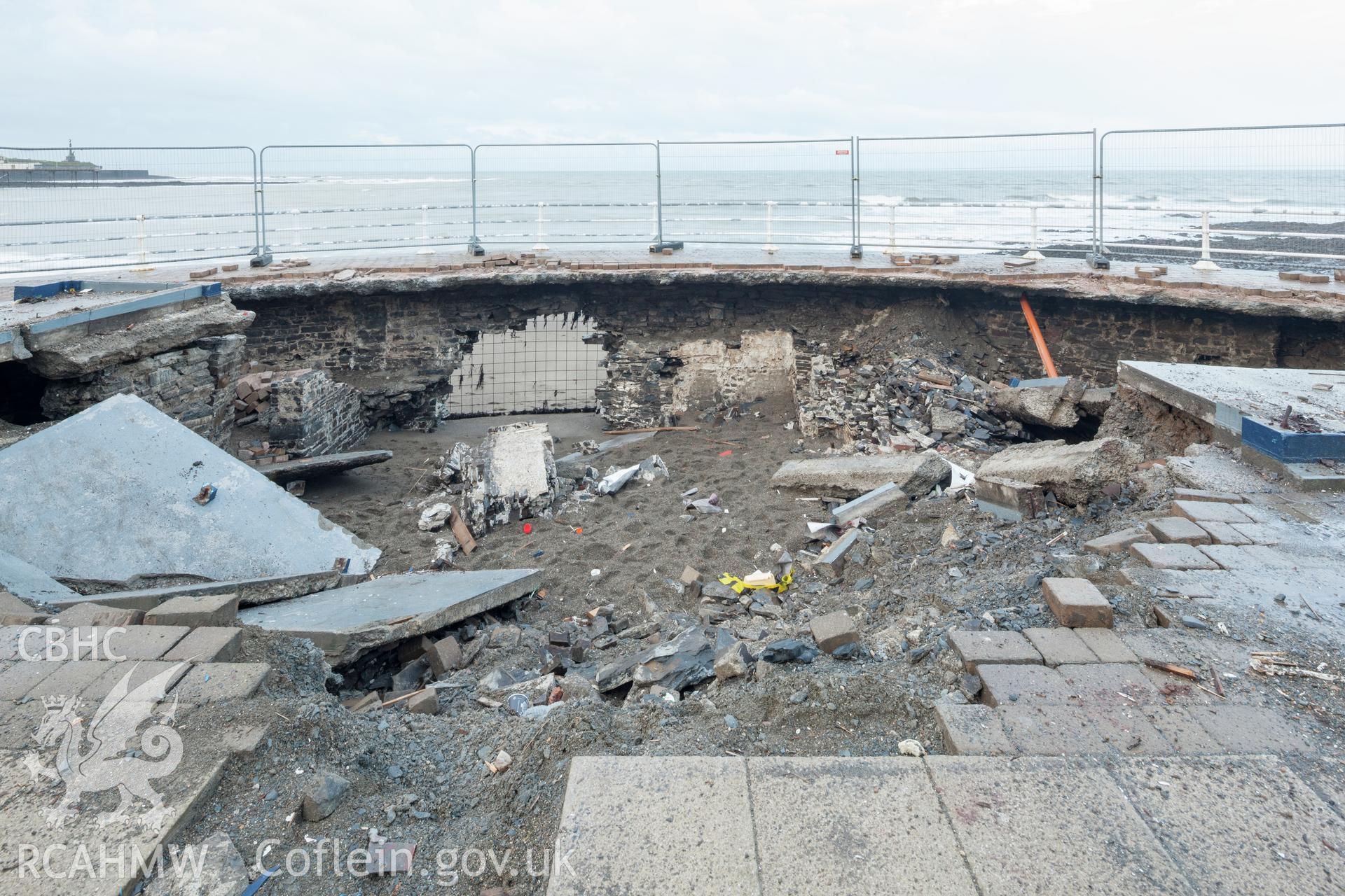 View of remains of former bath house from the east