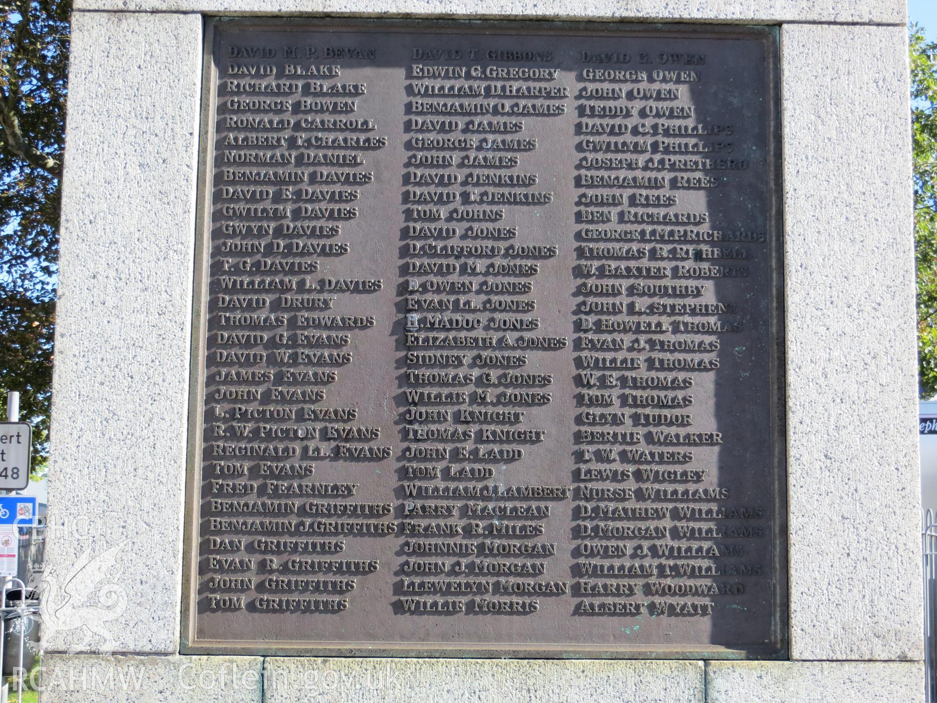 First World War memorial.