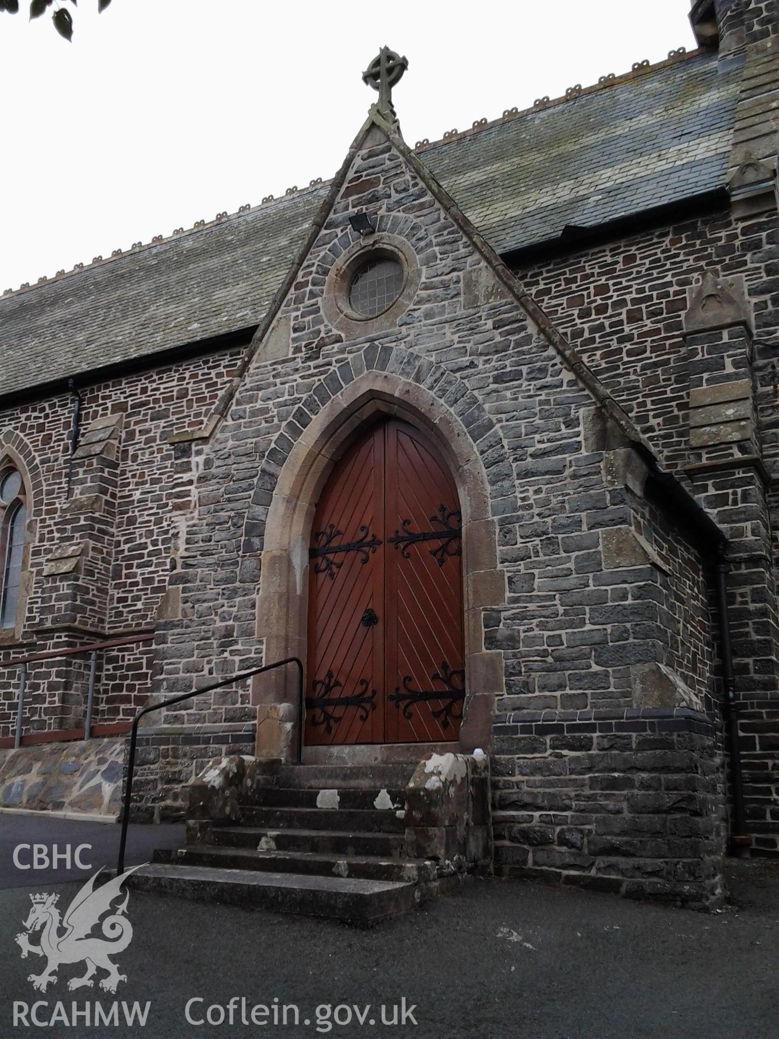 Main entrance on western side of church
