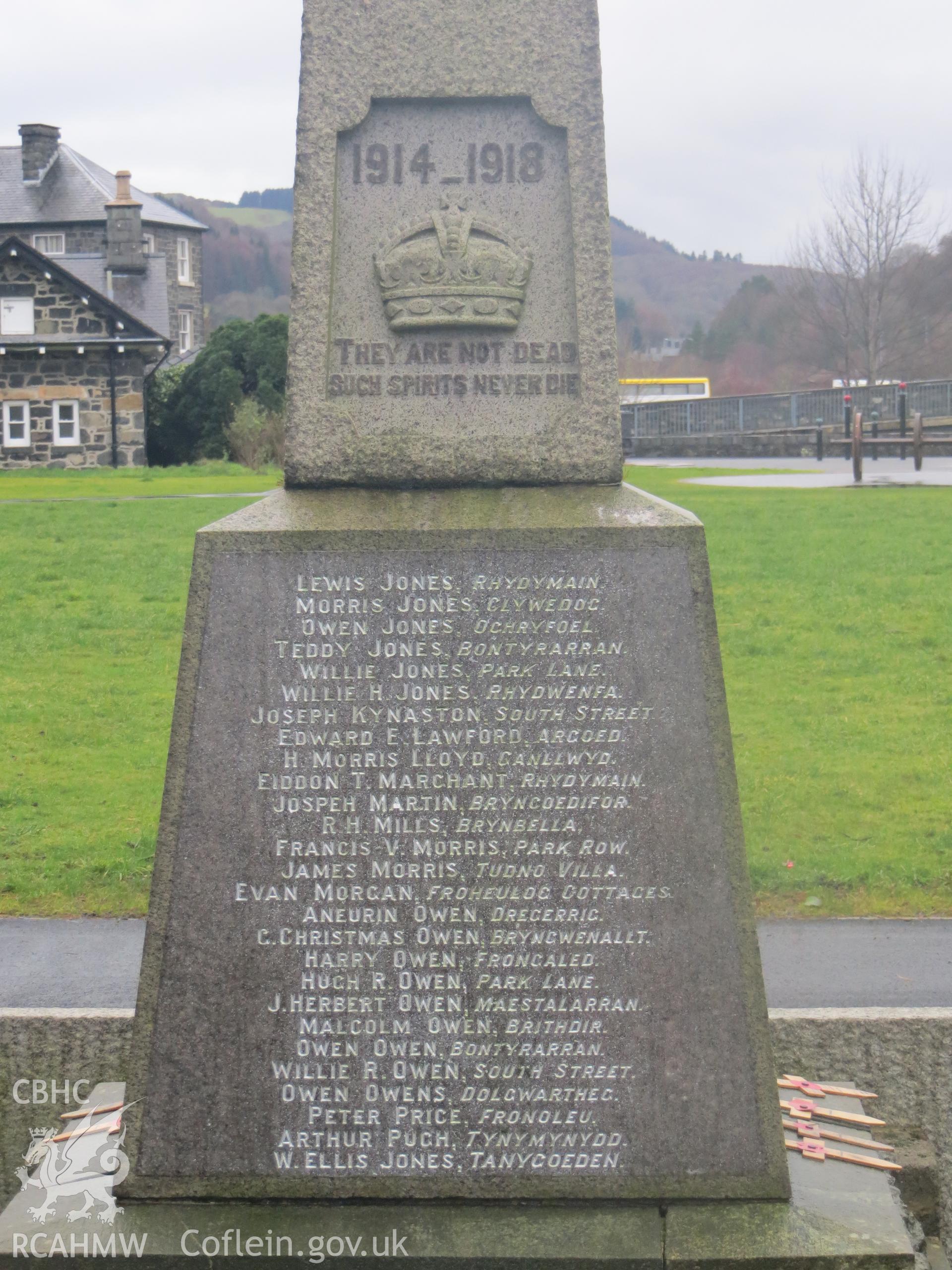 East face of pedestal.