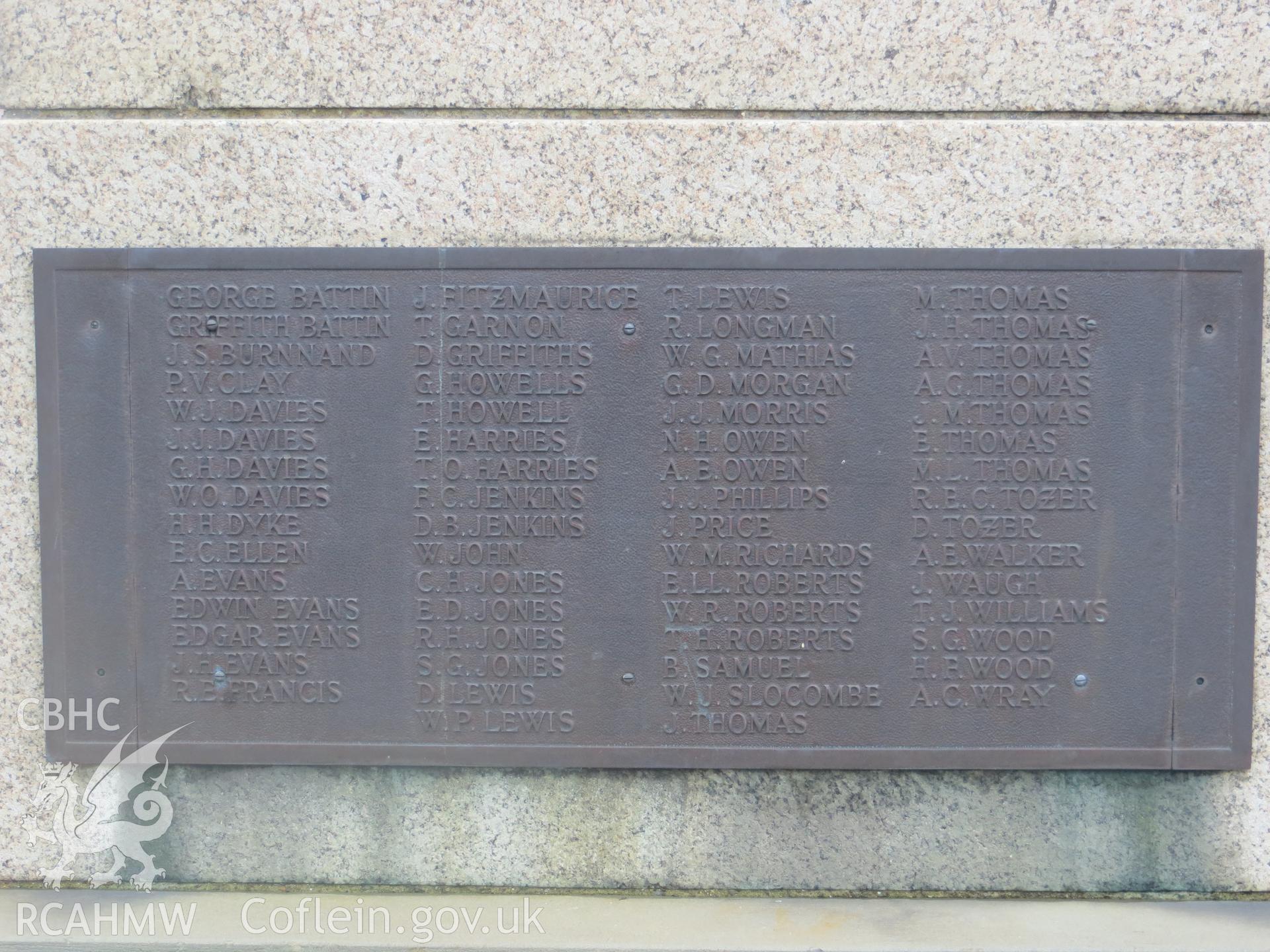 First World War memorial plate.