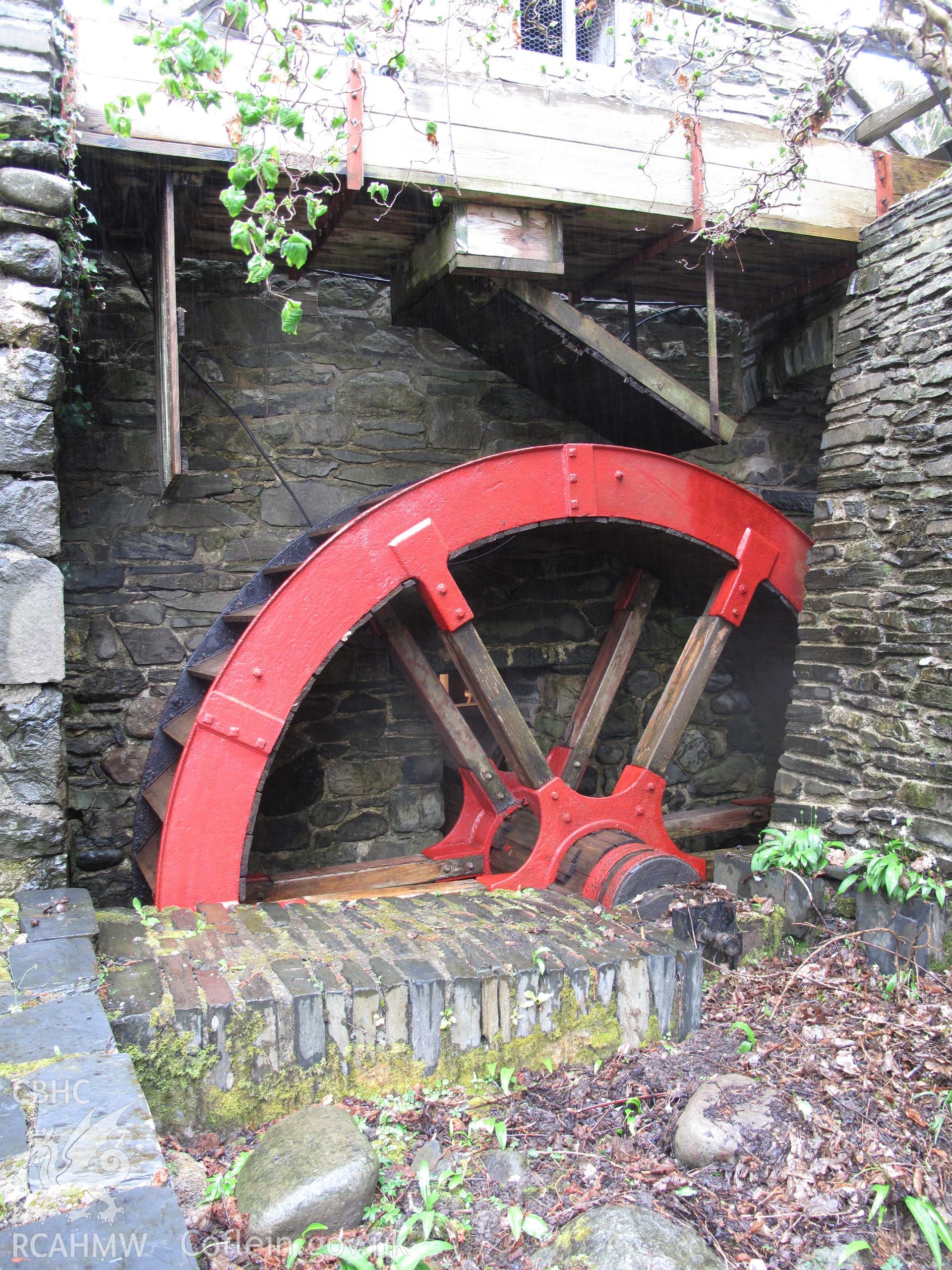 Waterwheel for clover mill at Felin Isaf, Glan Conwy.