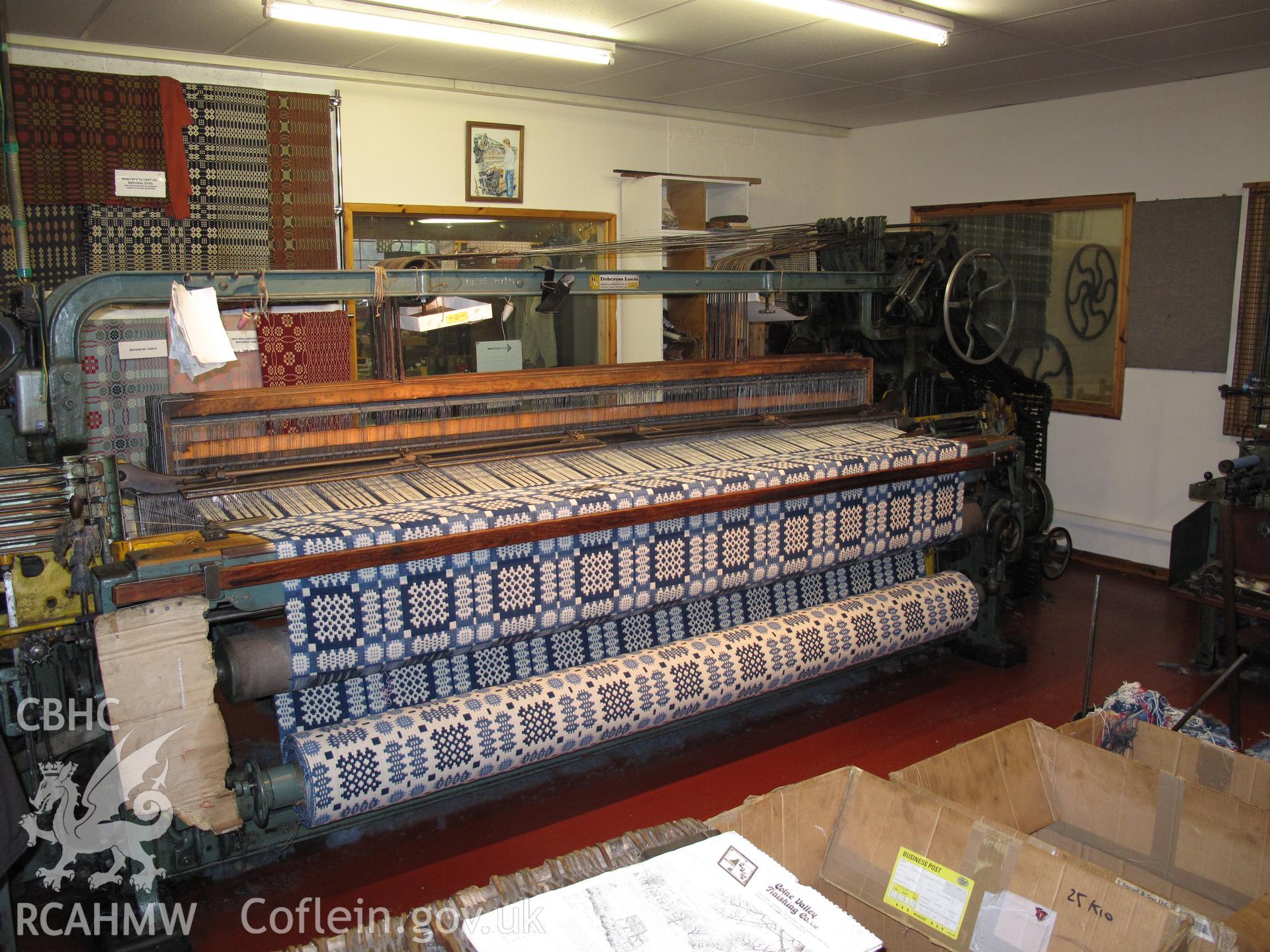 Dobcross weaving loom at Trefriw Woollen Mills.