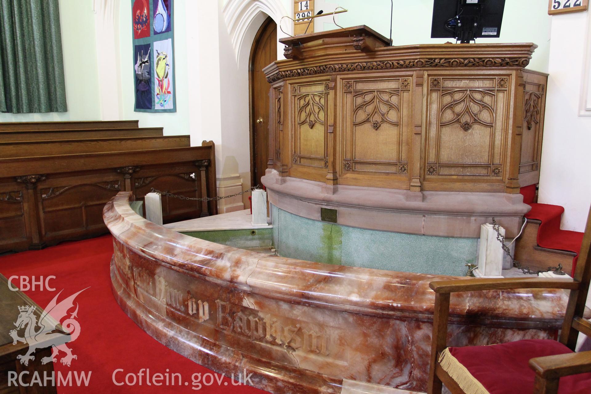 Interior of Hope Baptist Chapel, detail of baptism pool