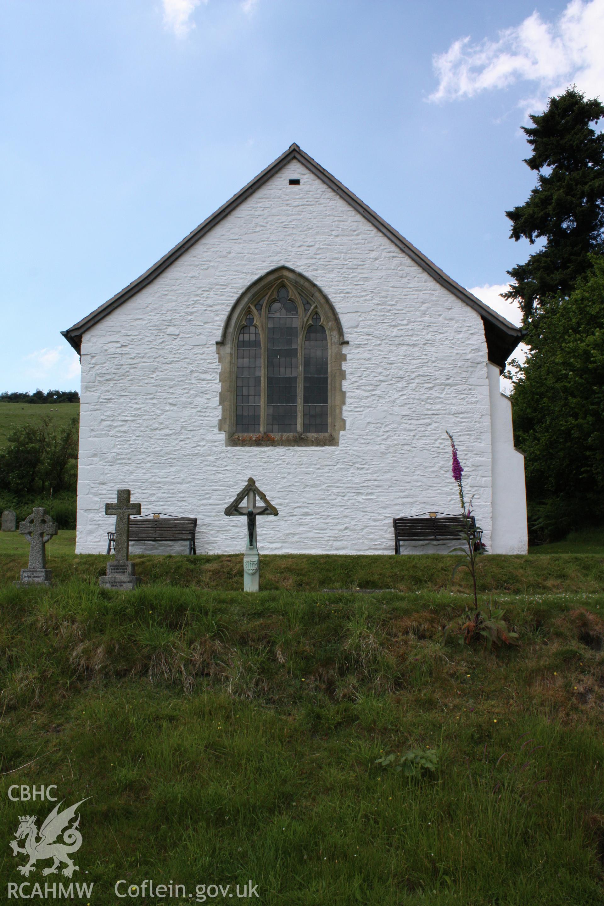 St Mary's Church, Pilleth. Exterior view of chancel facade.