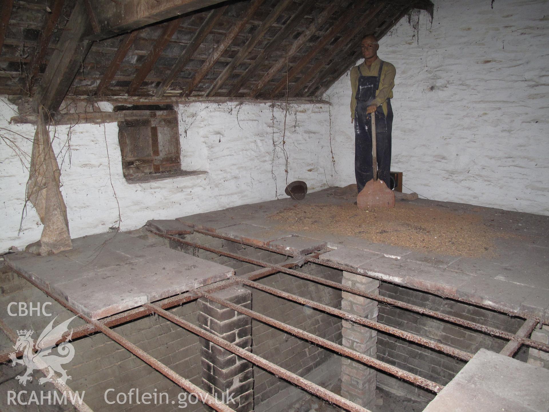 Grain-drying kiln floor at Felin Isaf, Glan Conwy.