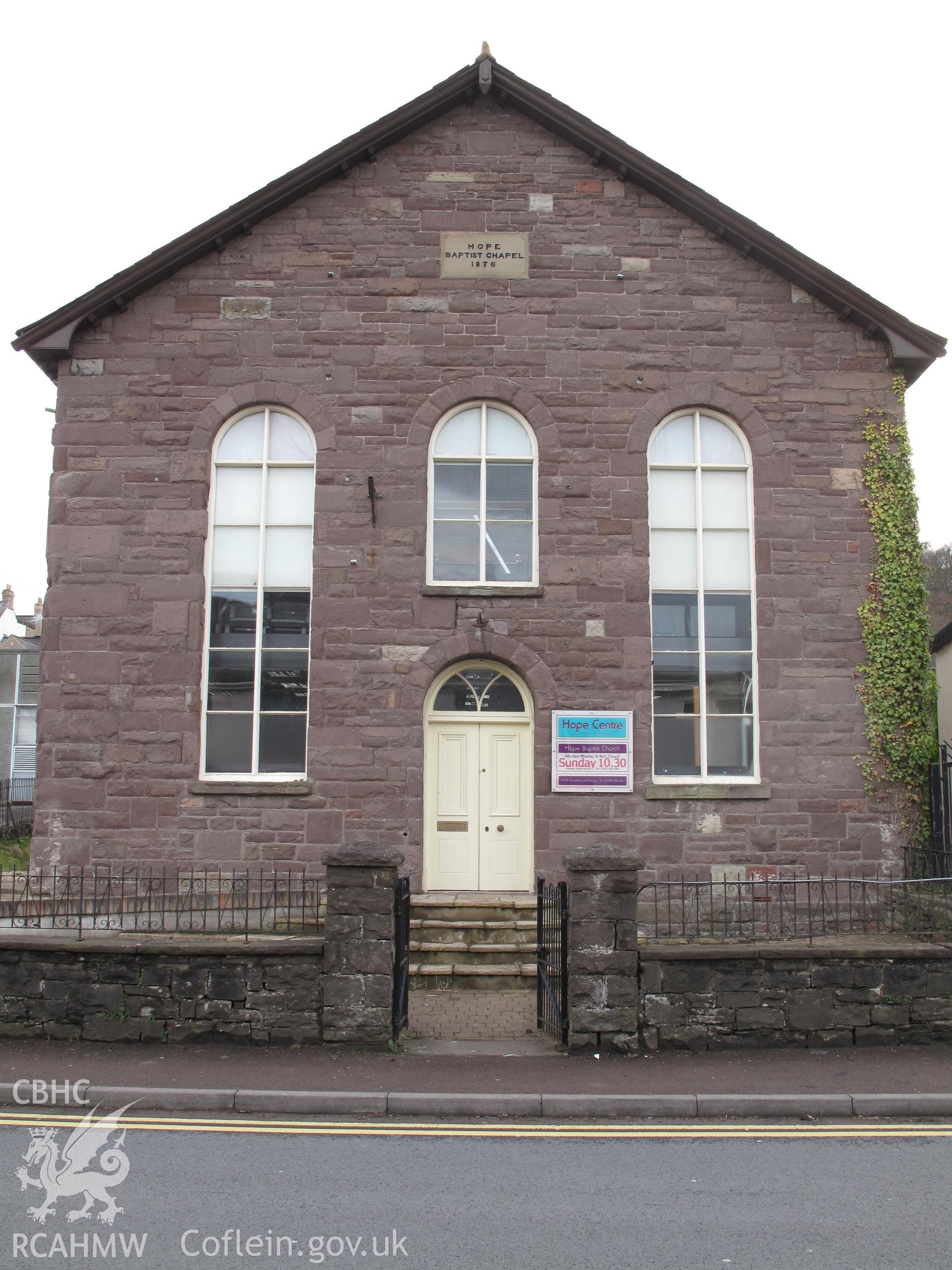 North elevation of Hope Baptist Chapel, Gliwern.