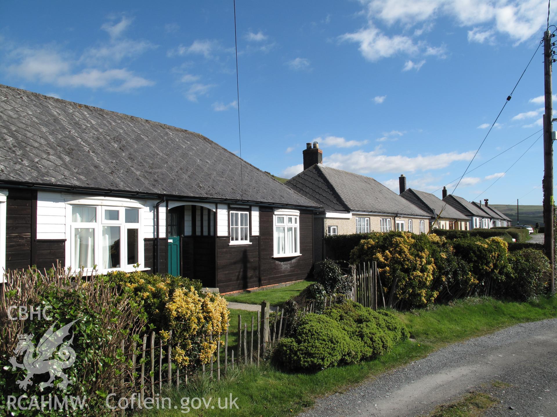 View of the Marconi Bungalows, Tywyn, from the northwest.
