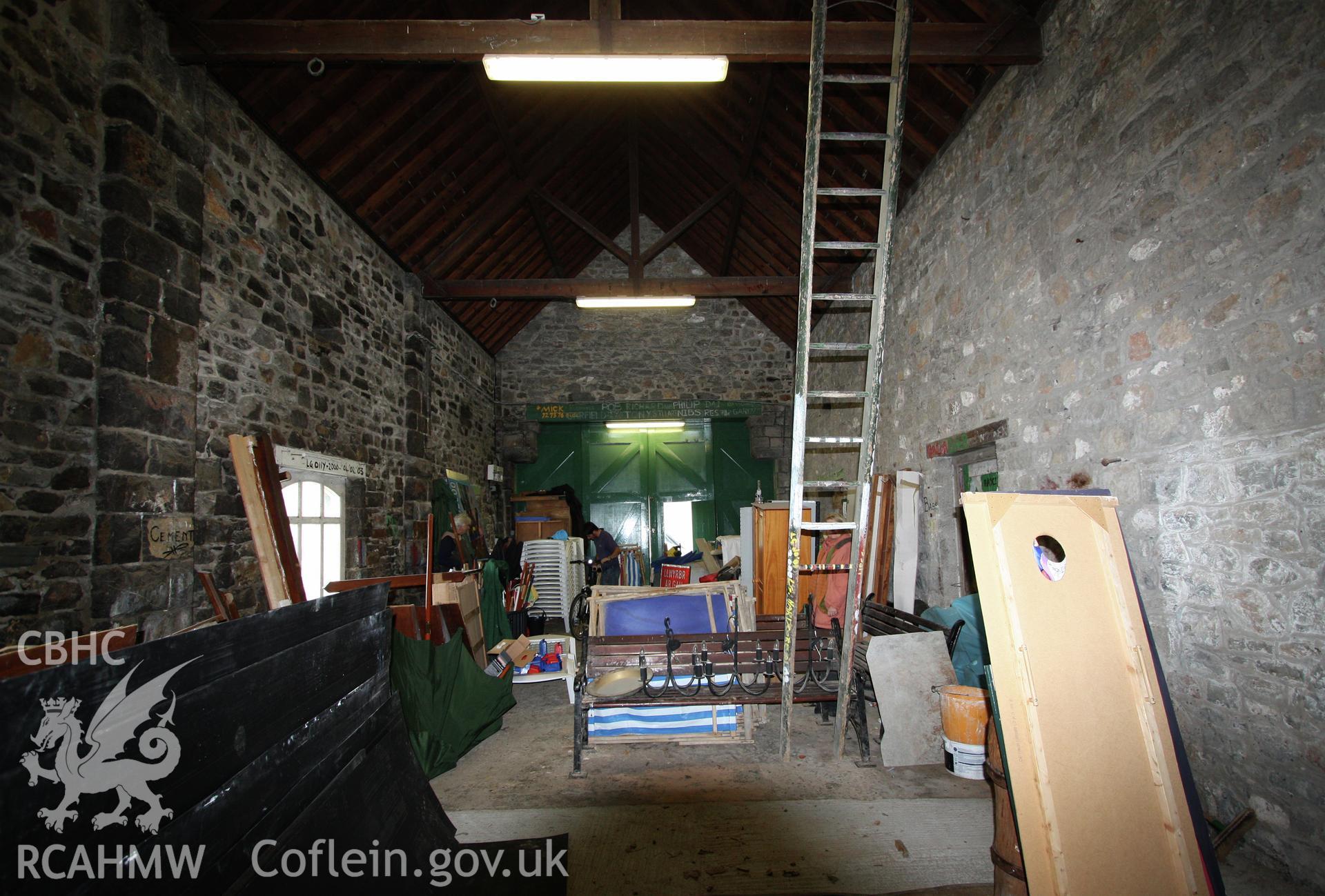 Interior of Castle Sands lifeboat station looking west