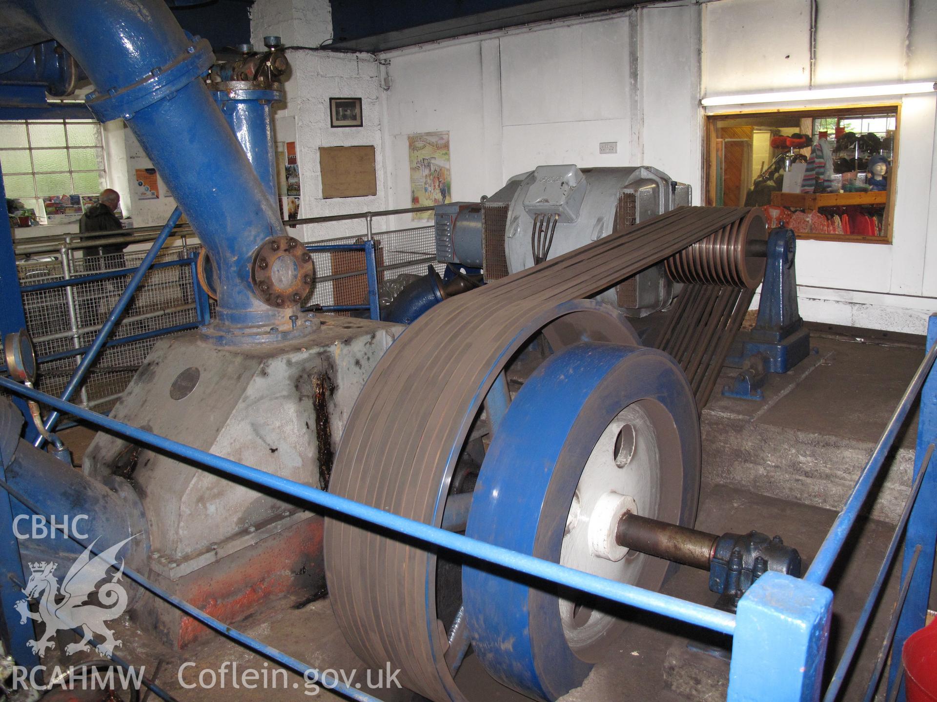 Boving Pelton turbine and electric generator, Trefriw Woollen Mills.