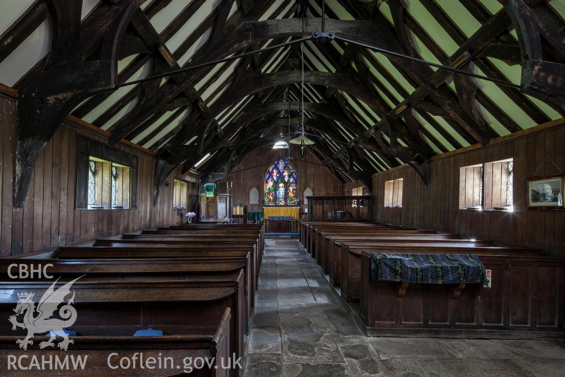 Interior from the west southwest, looking towards the altar