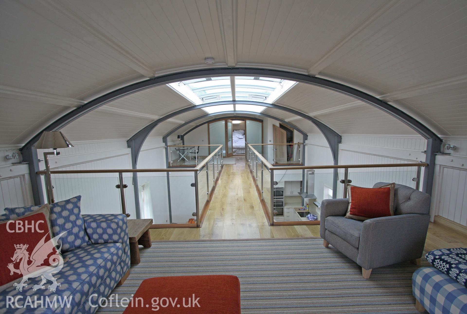 First floor interior of converted lifeboat station looking south-west