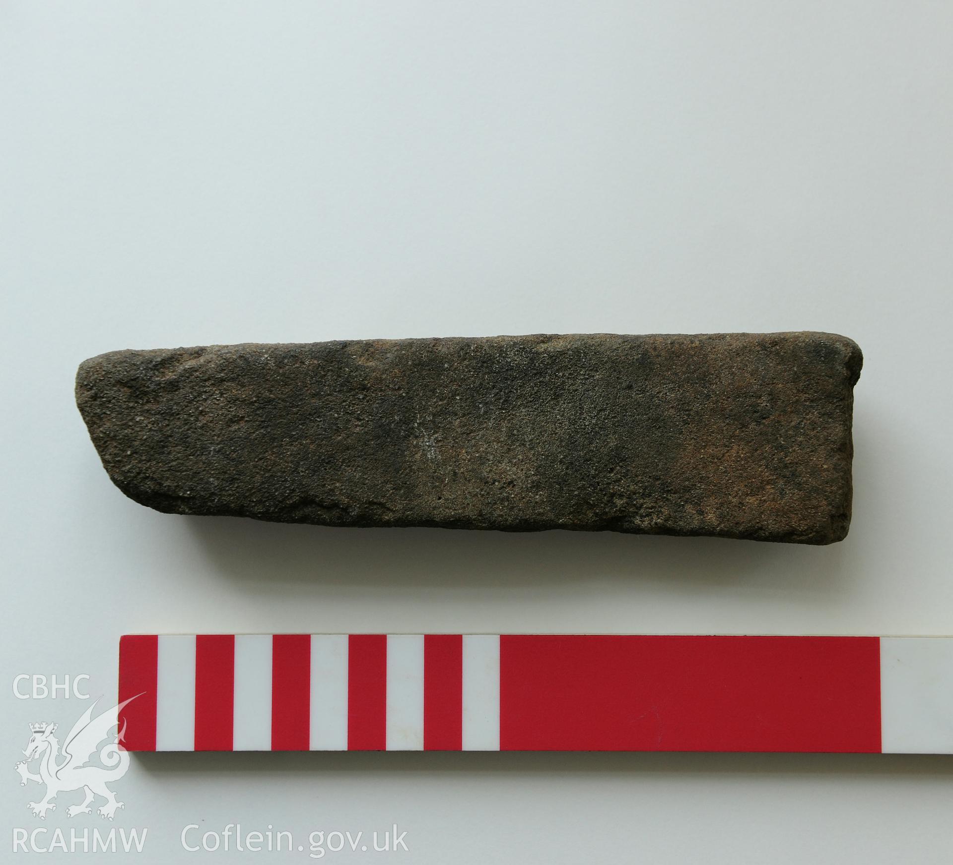 Pen Dinas, Elerch hillfort, undated whetstone found loose on surface of interior on north side of hillfort