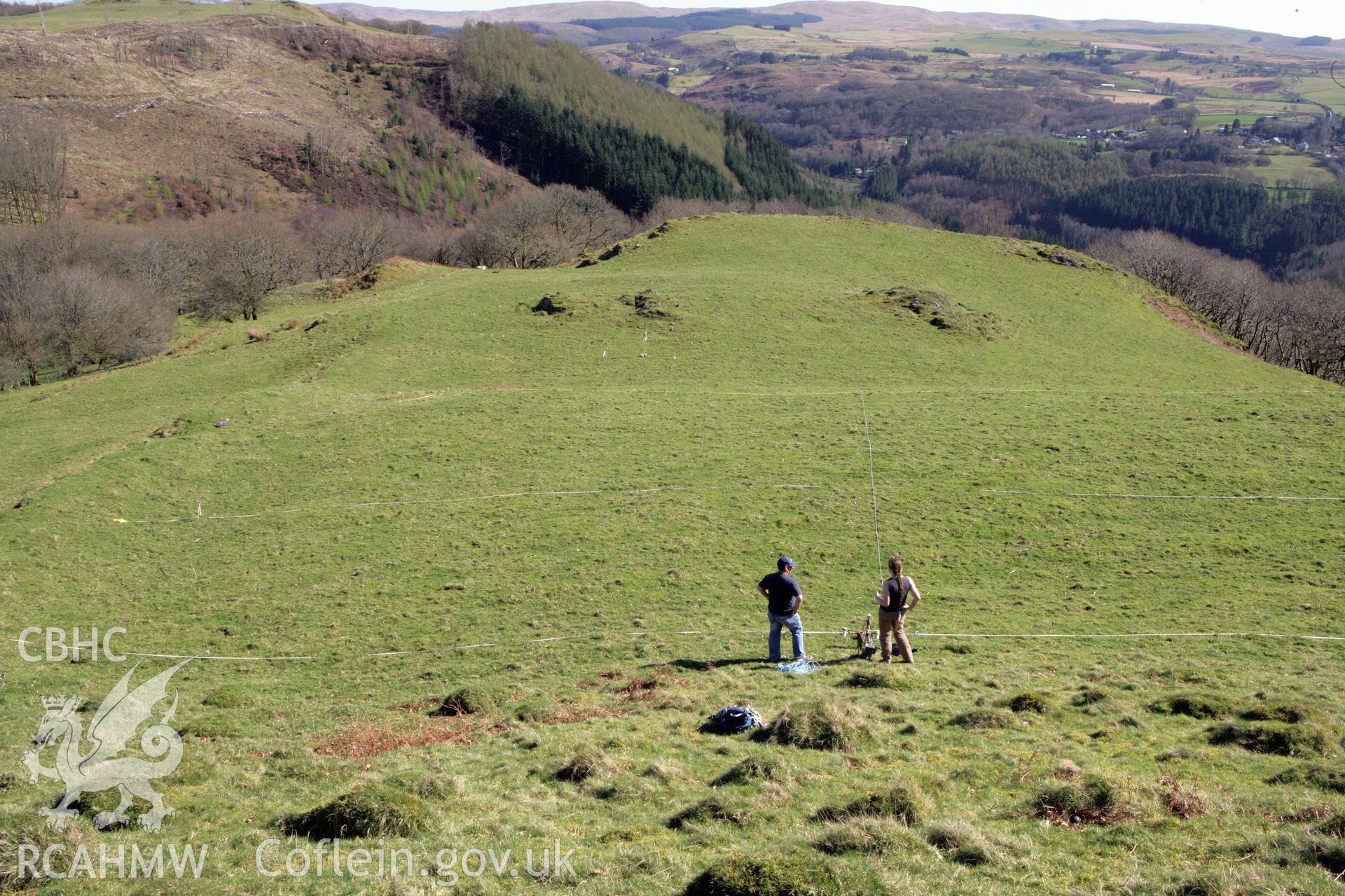 Castell Grogwynion hillfort, Royal Commission survey 2012, geophysical survey by ArchaeoPhysica