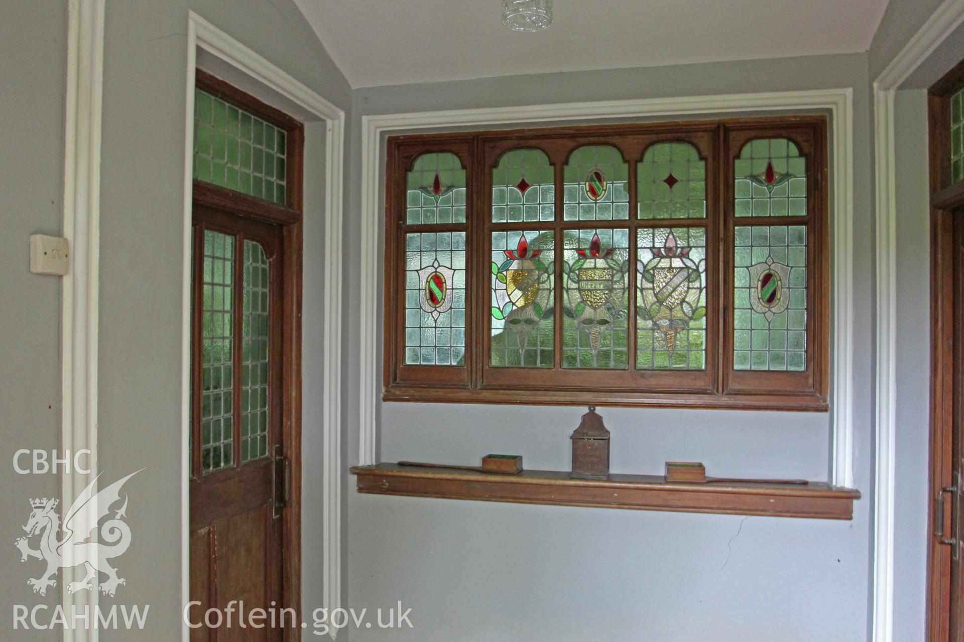 Vestibule with leaded and coloured glass vestibule window