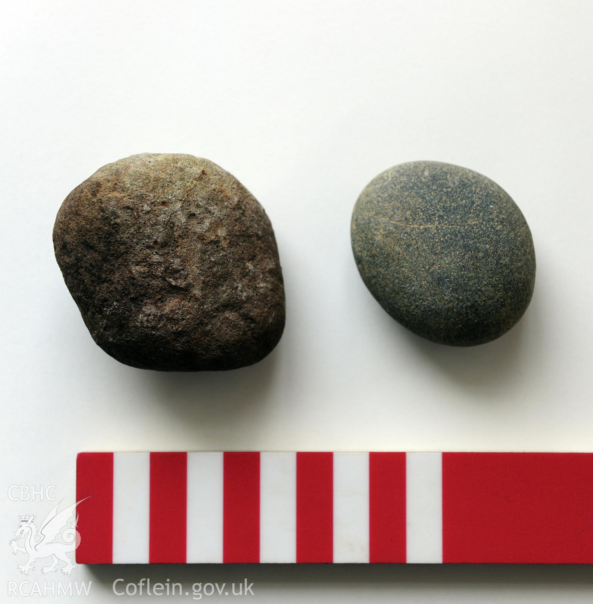 Pen Dinas, Elerch hillfort, Iron Age slingshot found in scrape by main south gate