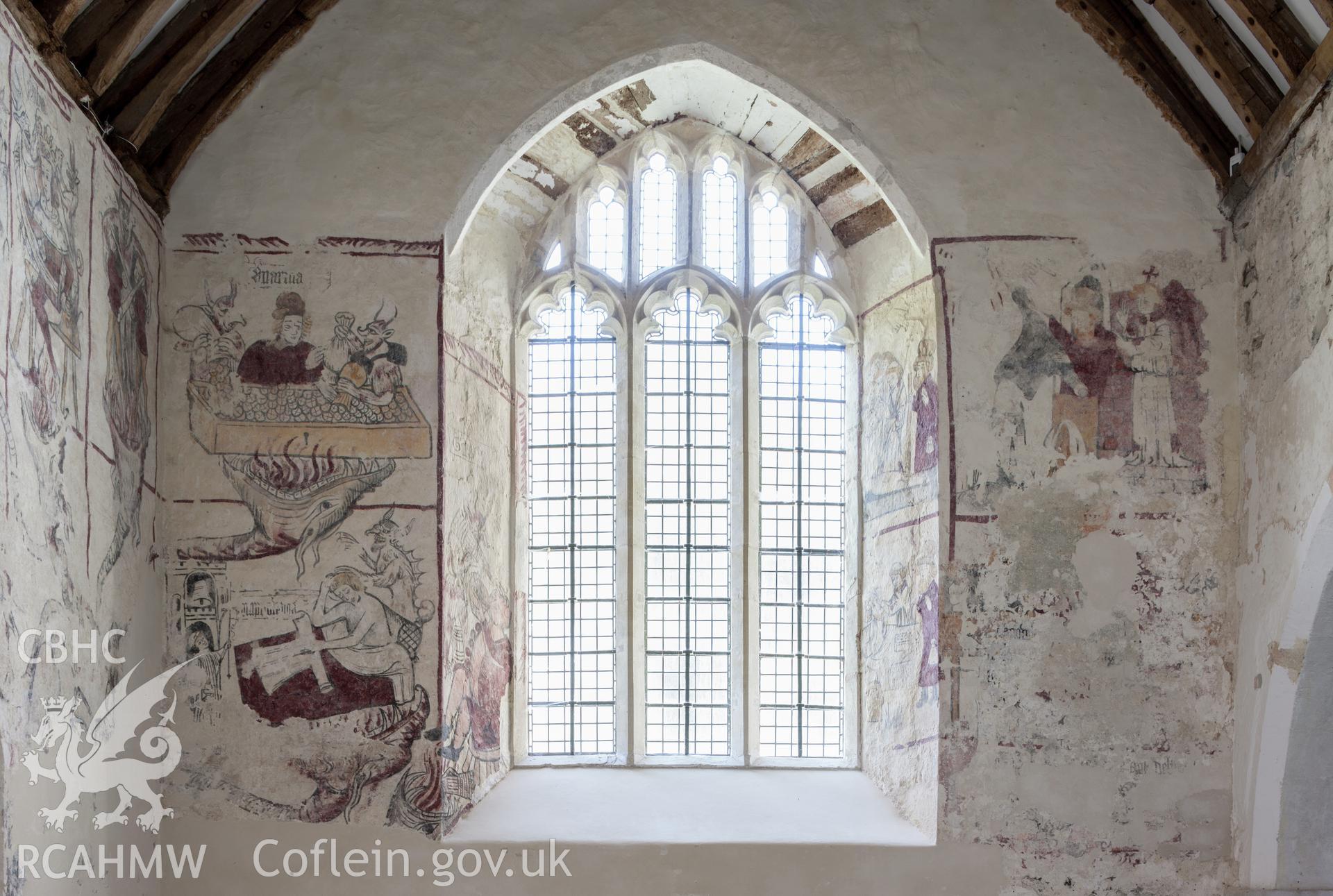 Wallpaintings flanking west window