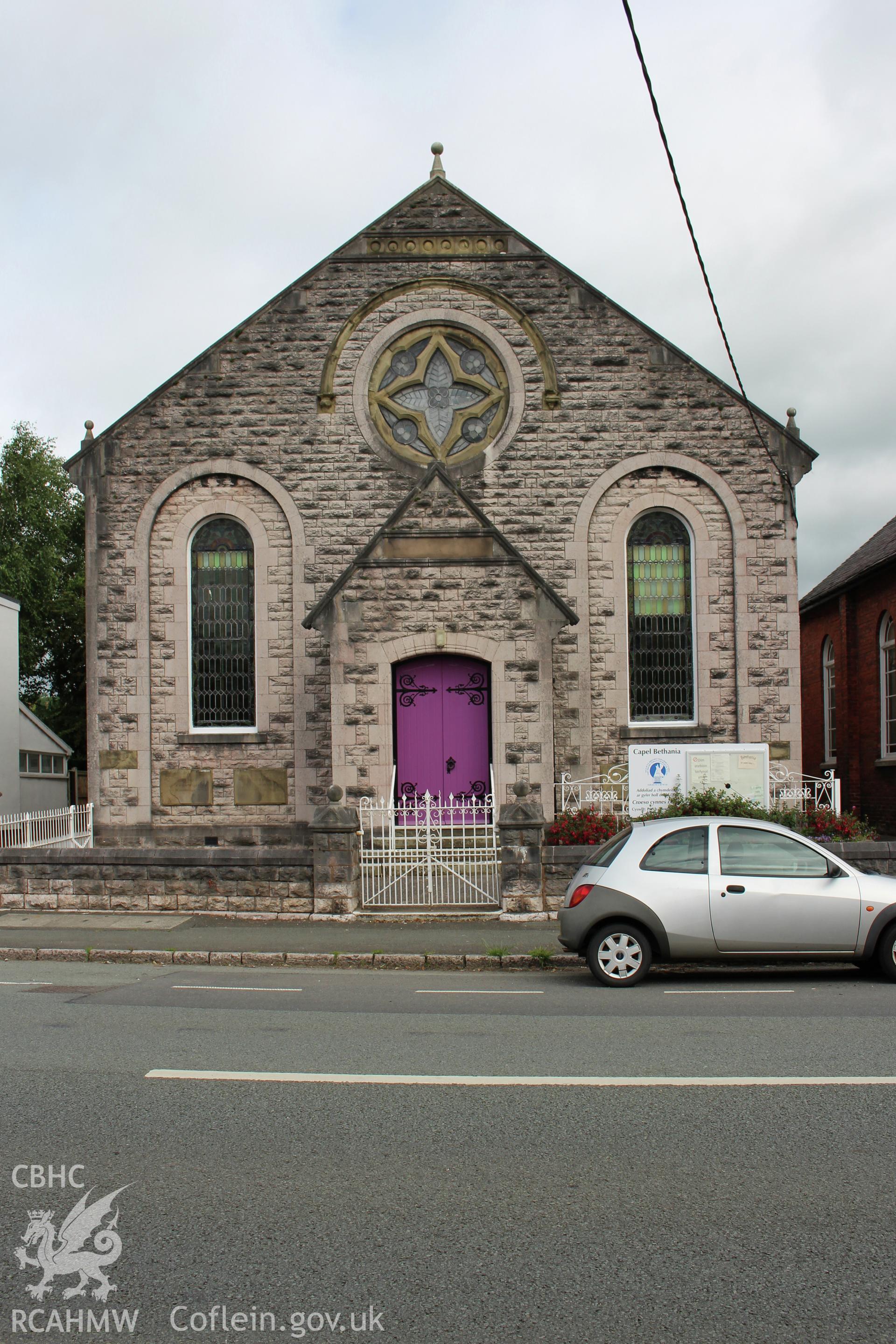 Bethania Welsh Calvinistic Methodist Chapel, Ruthin, facade from south-west
