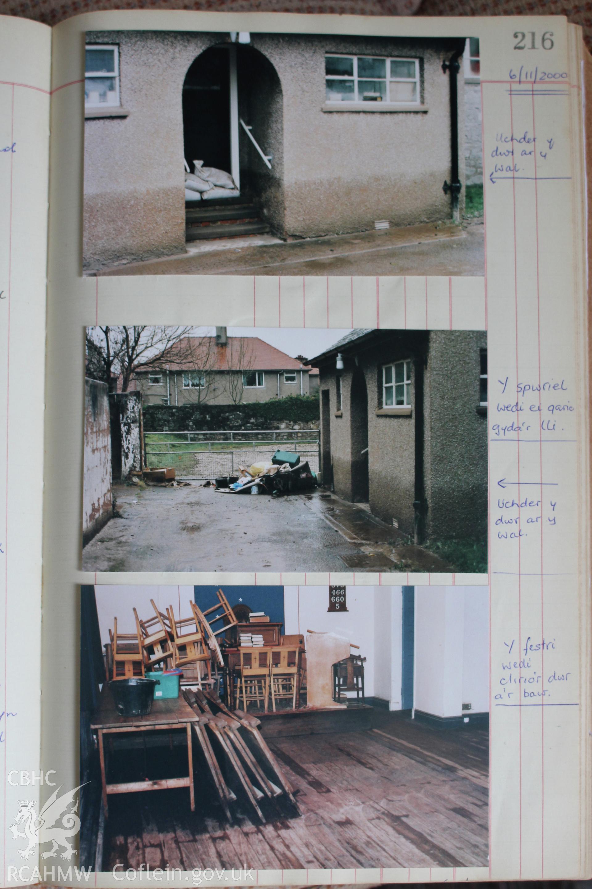 Baptist Chapel, Ruthin, photographs of 2002 flooding