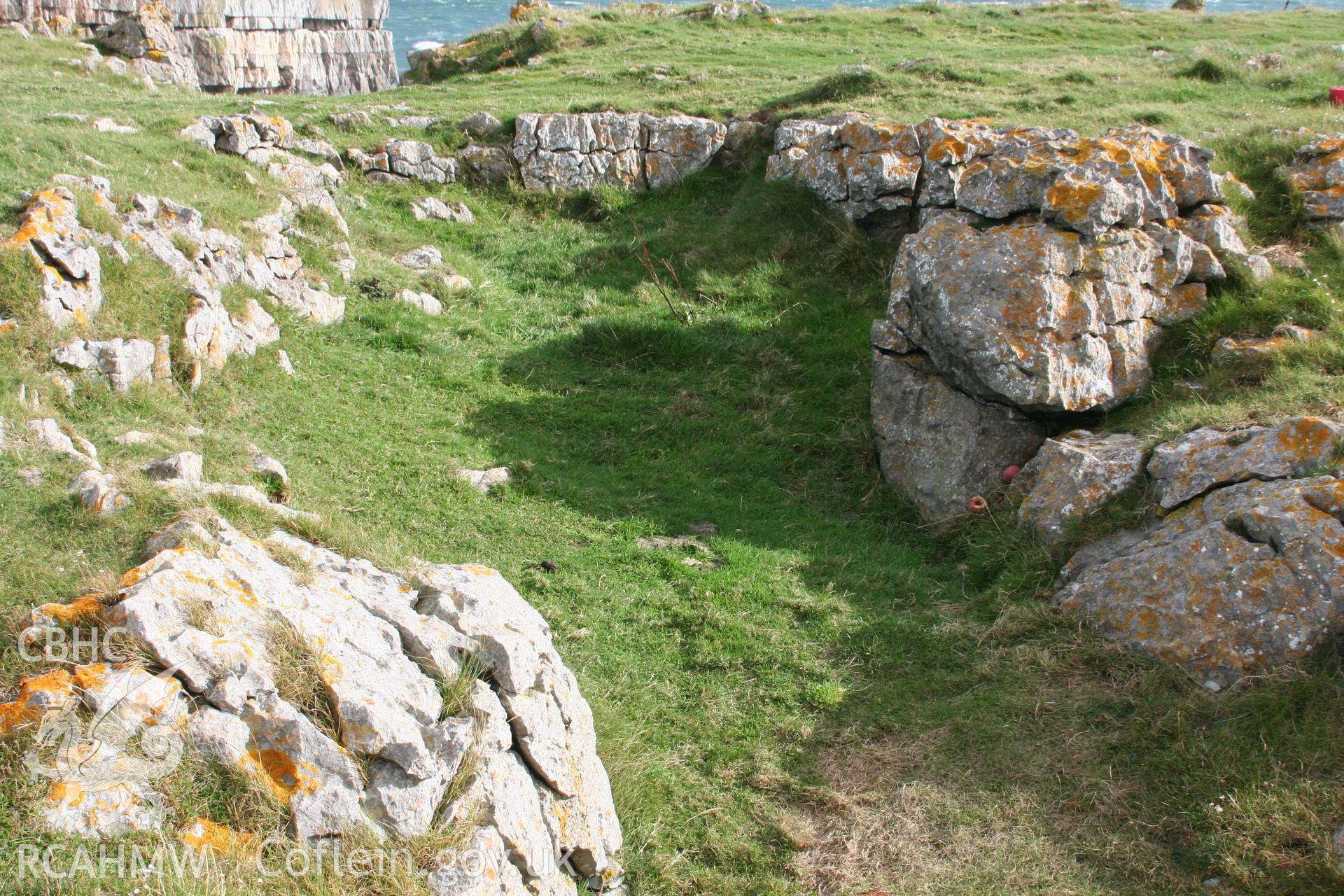 Mowingword promontory enclosure, view of promontory ditch