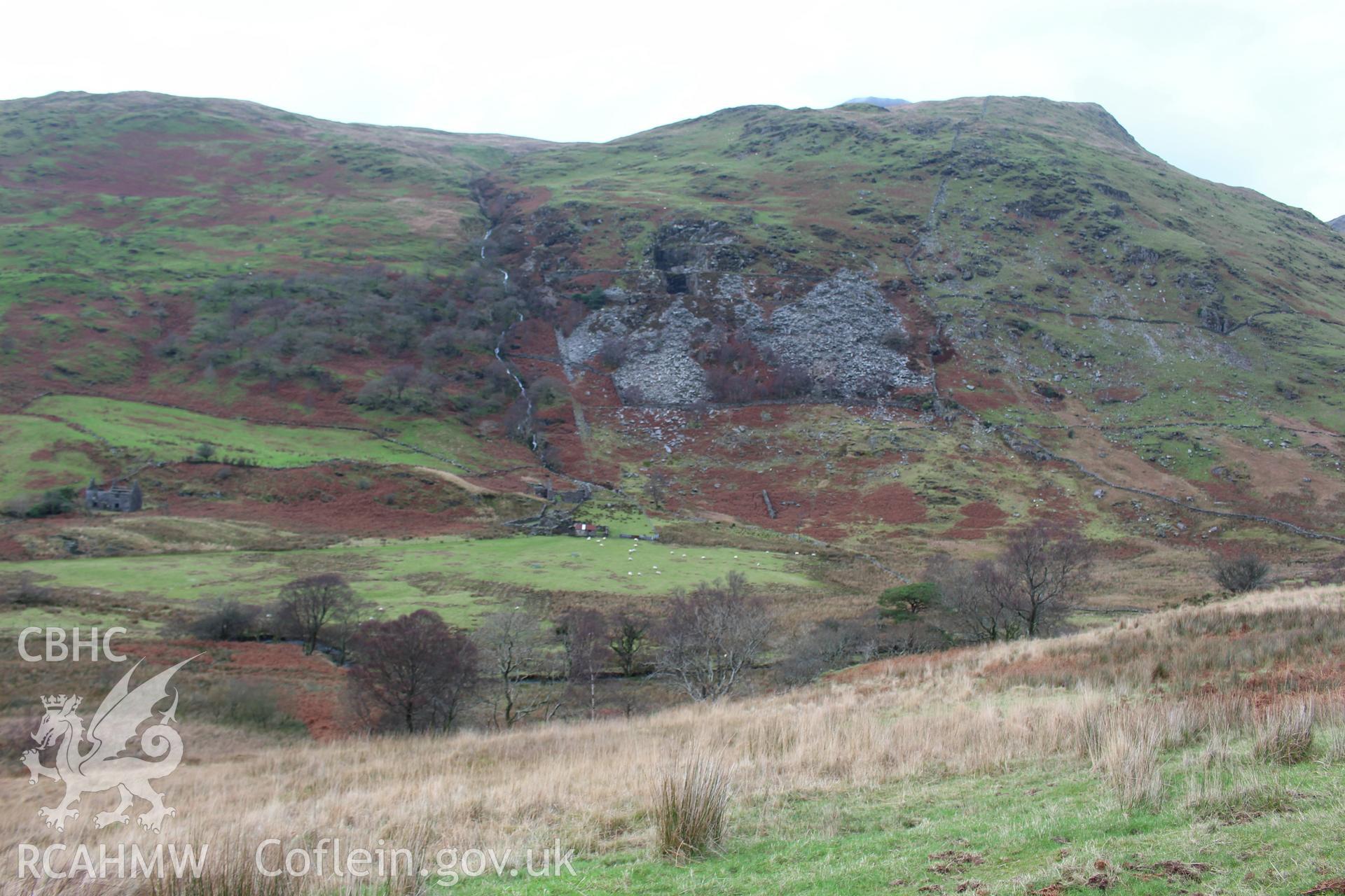 Dolgarth Slate Quarry with quarry mill at the foot of the incline. 15th December 2015.