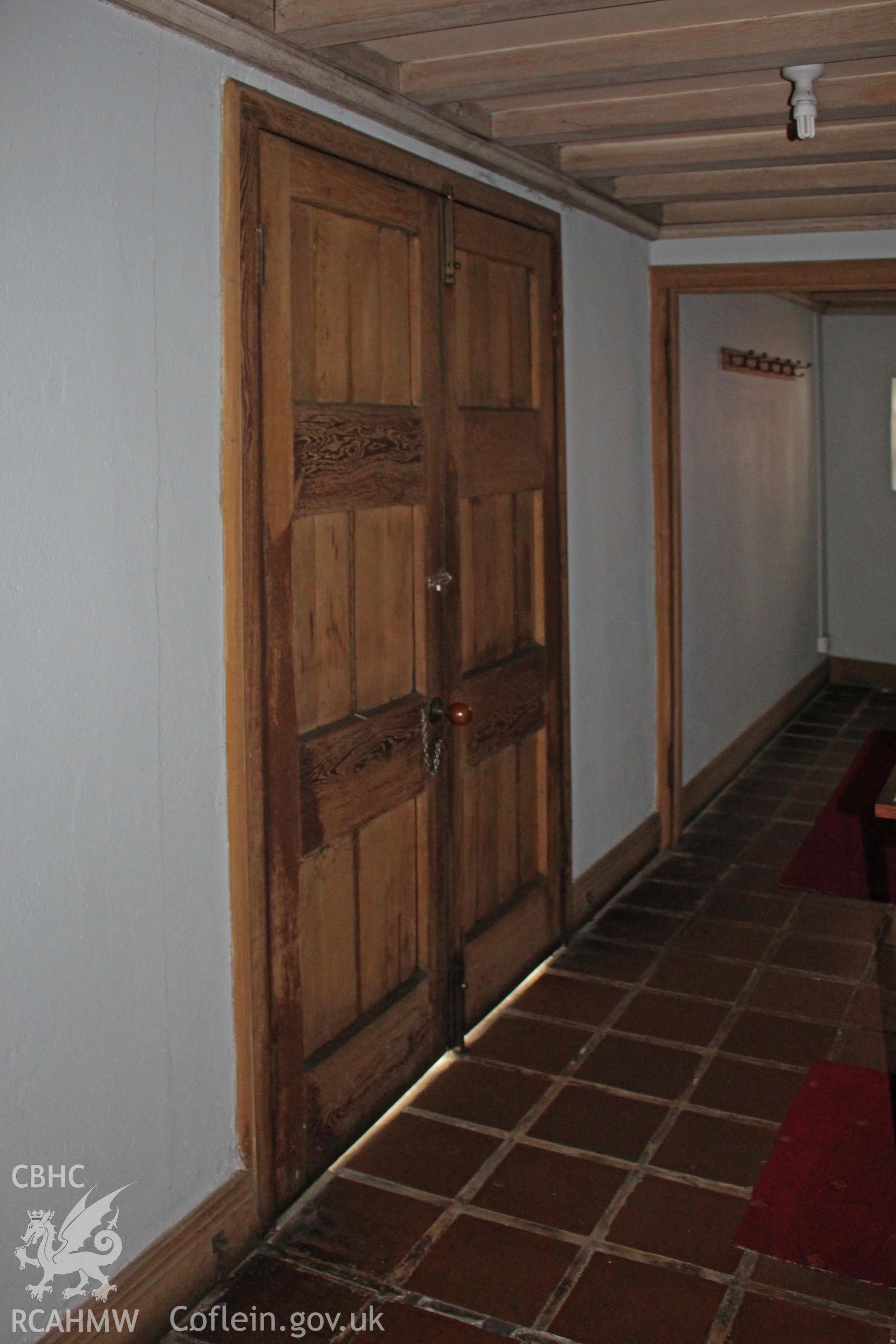 Interior of Baptist Chapel, Ruthin, detail of vestibule entrance