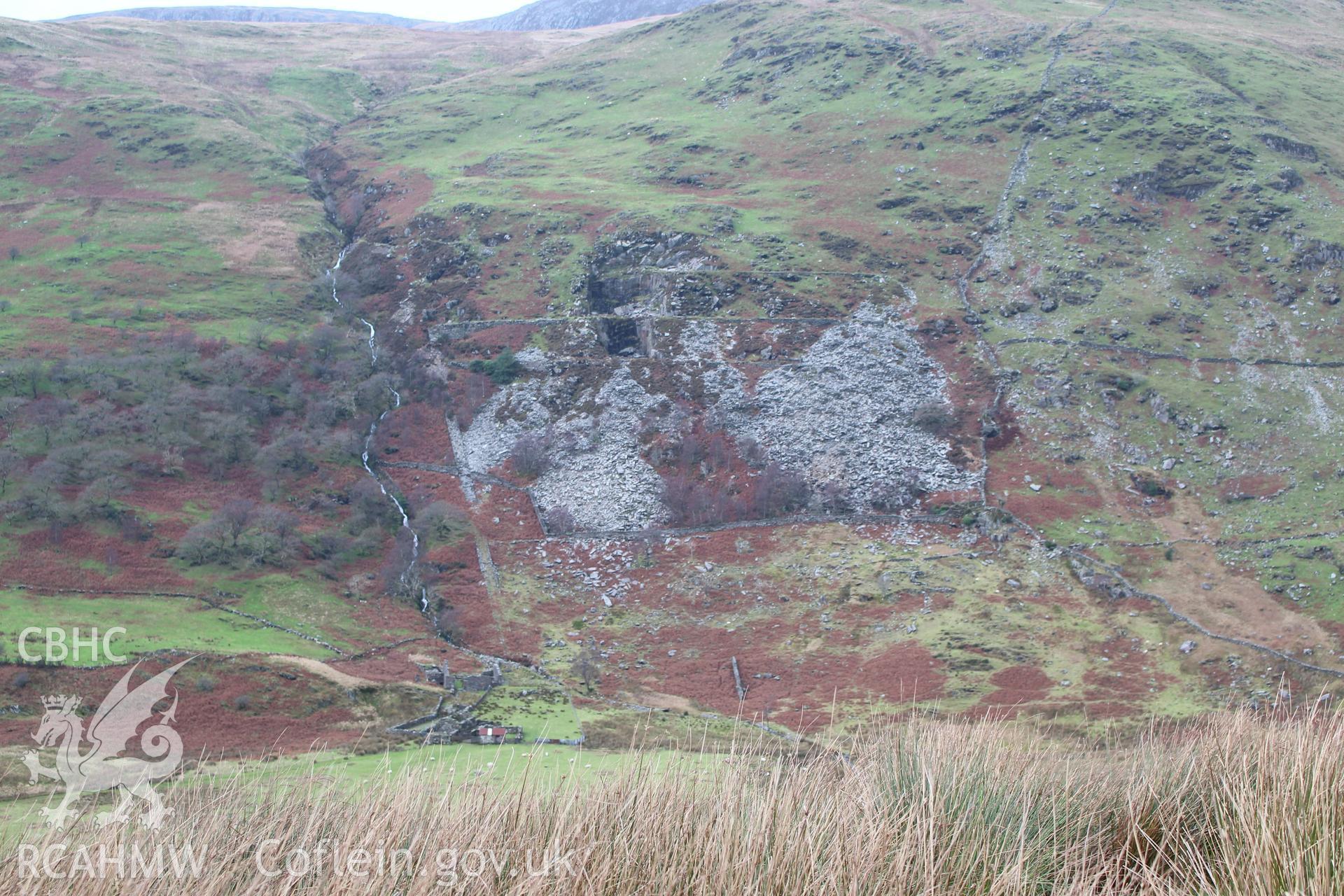 Dolgarth Slate Quarry with quarry mill at the foot of the incline. 15th December 2015.