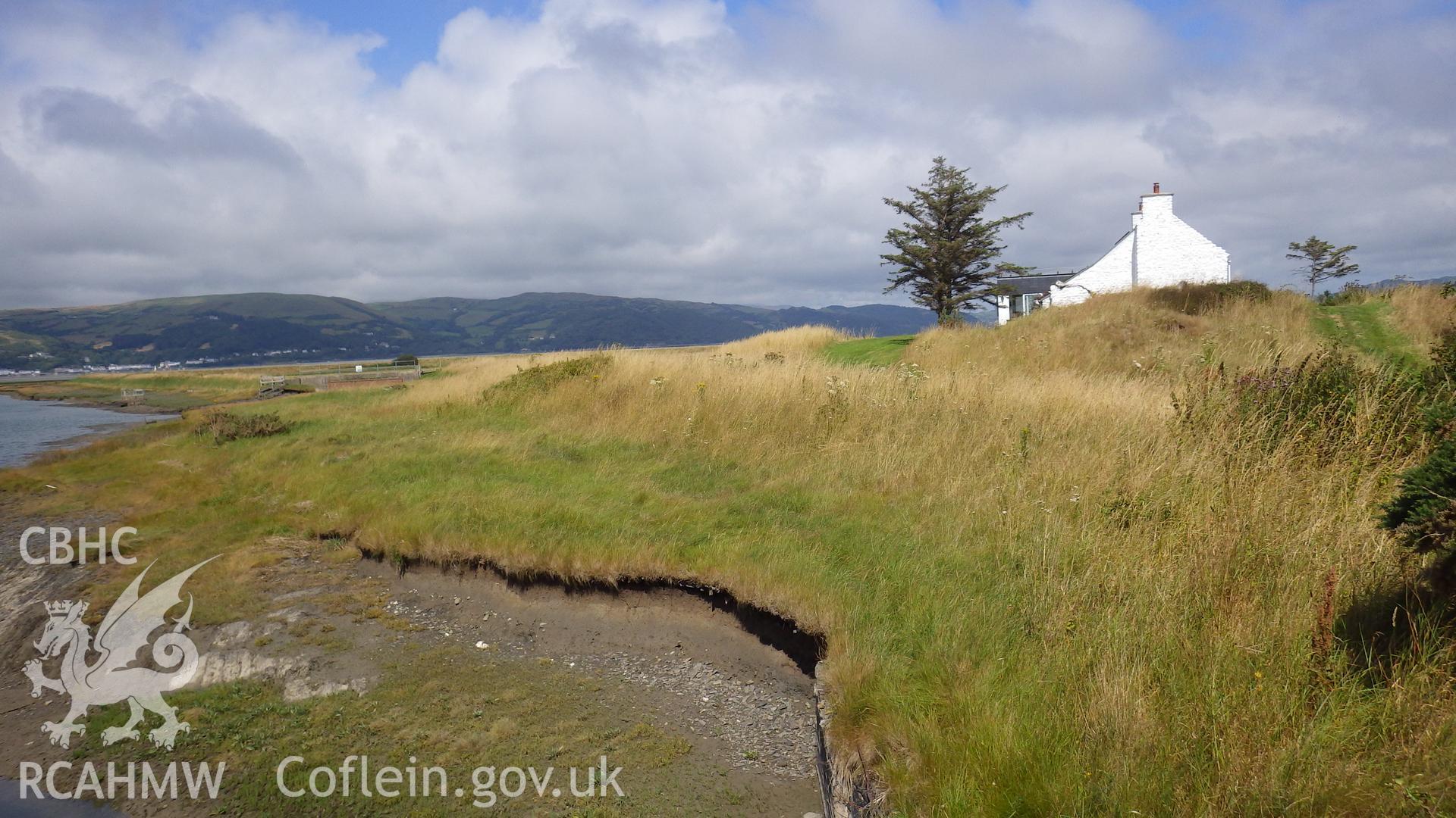 East Wharf at mouth of Afon Leri viewed from Leri bridge (Dwelling House at Ynyslas 506337 to right)