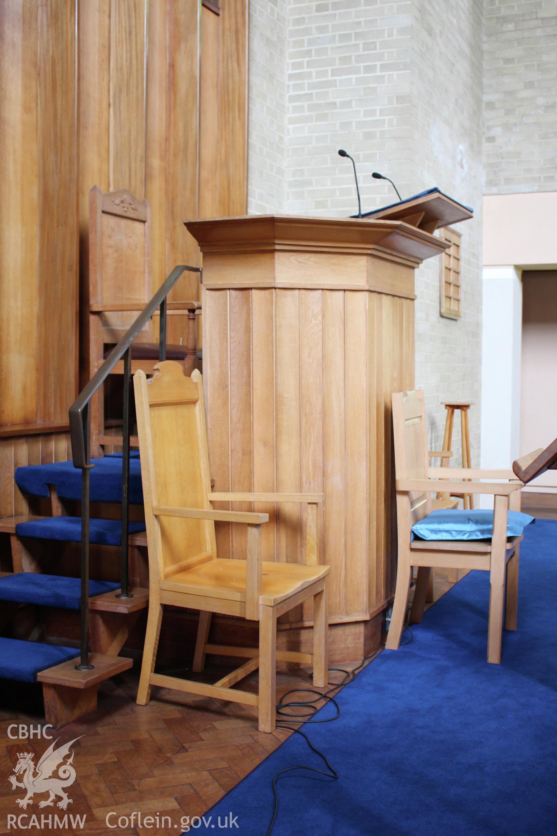 Trinity Chapel, Sketty, detail of pulpit