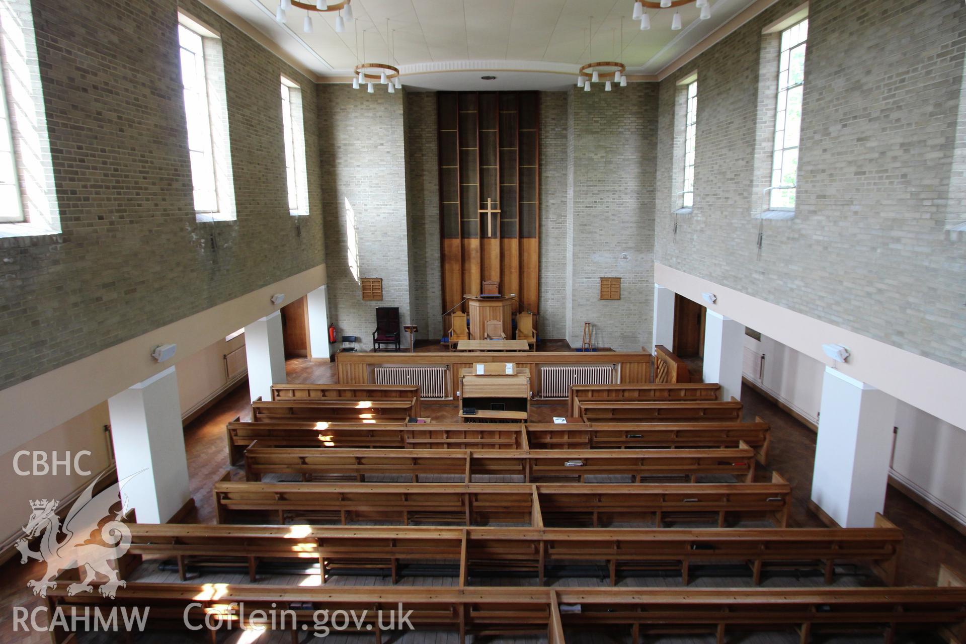 Trinity Chapel, Sketty, interior looking west from gallery