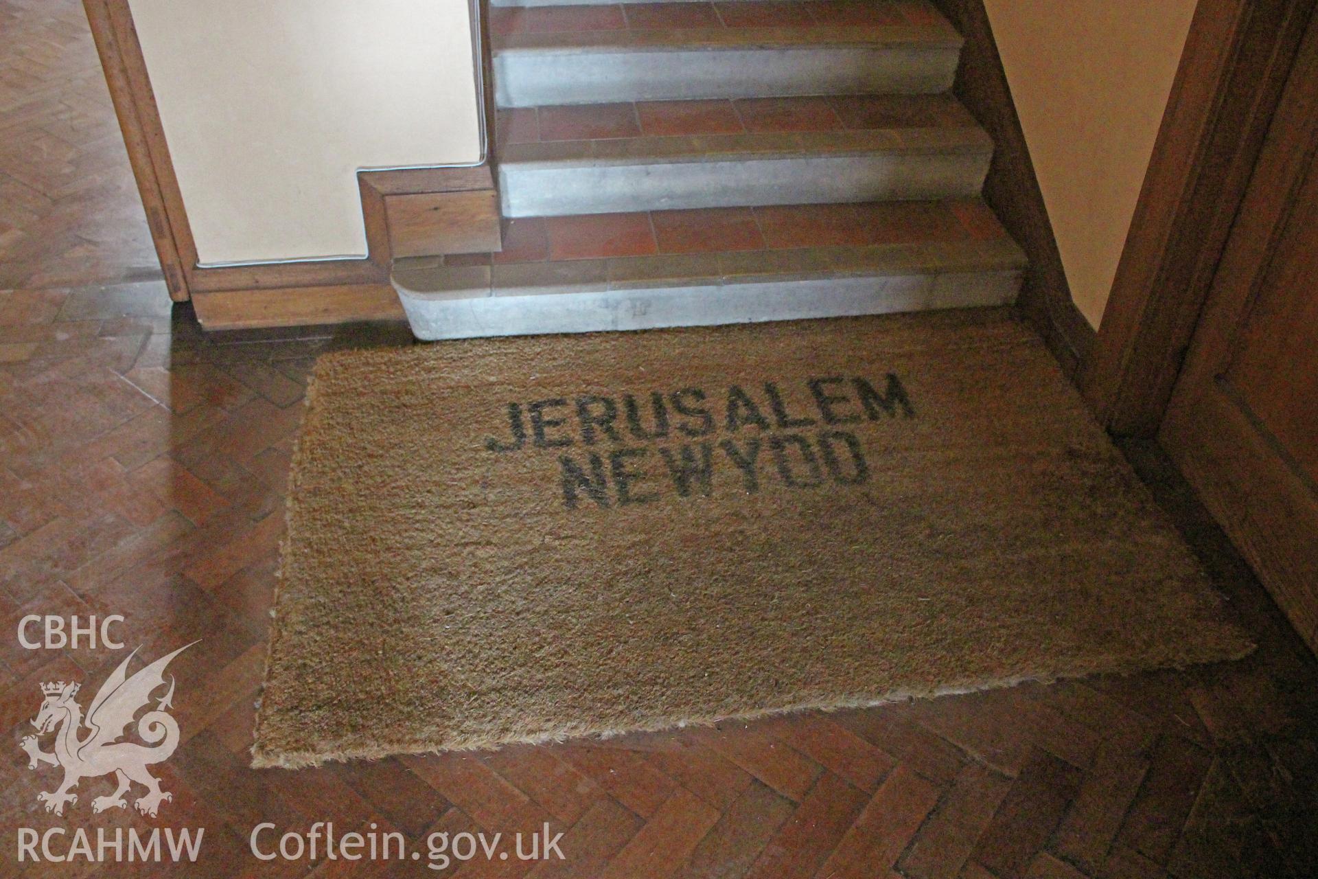 Trinity Chapel, Sketty, detail of mat from Jersualem Newydd chapel