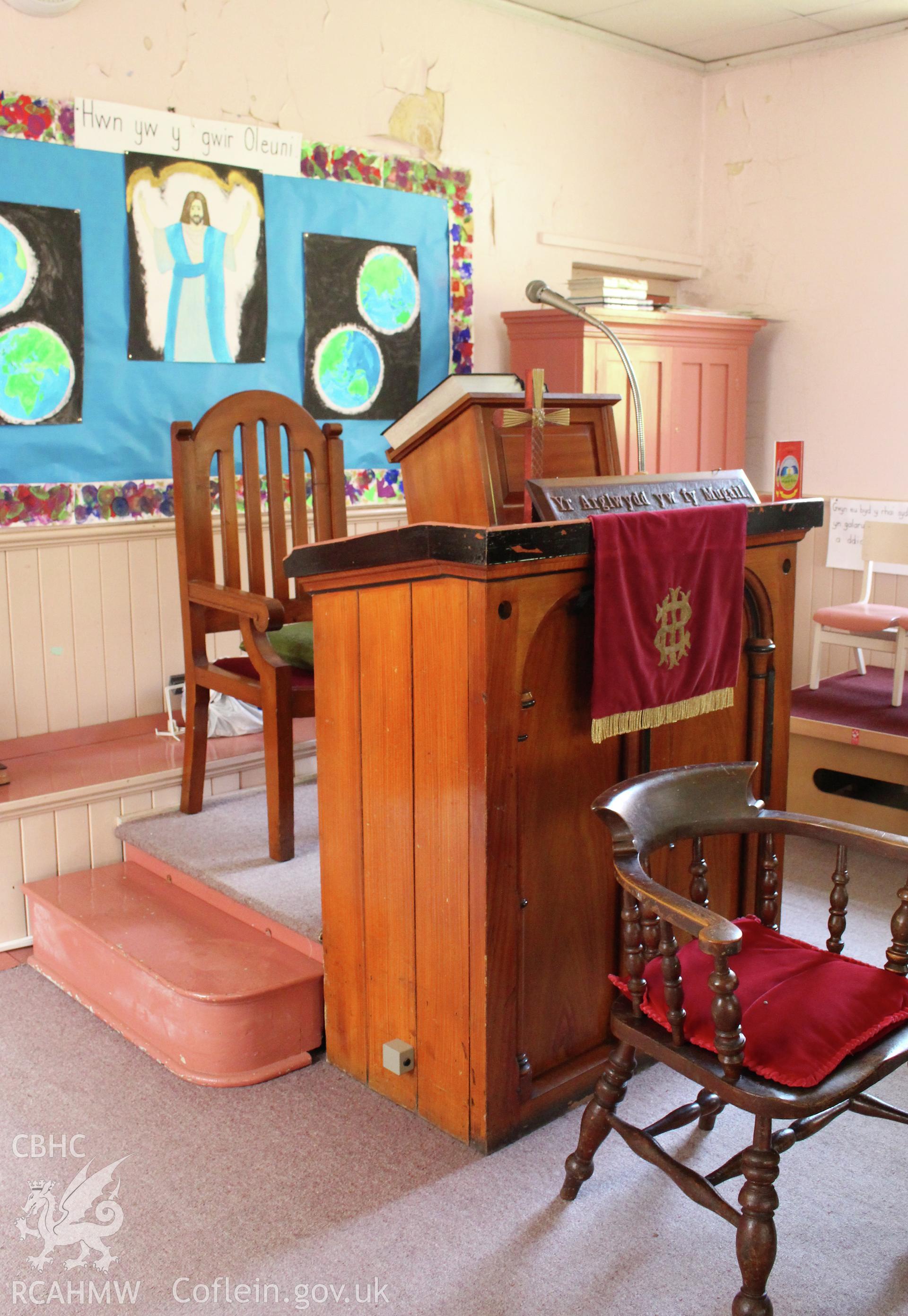 Trinity Chapel, Sketty, detail of vestry pulpit