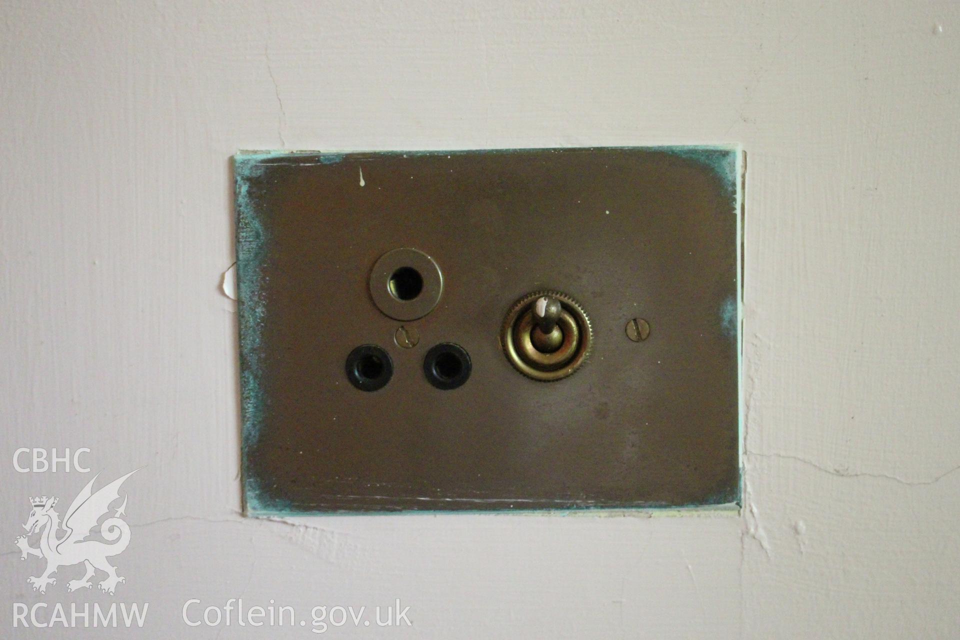 Trinity Chapel, Sketty, detail of light switch