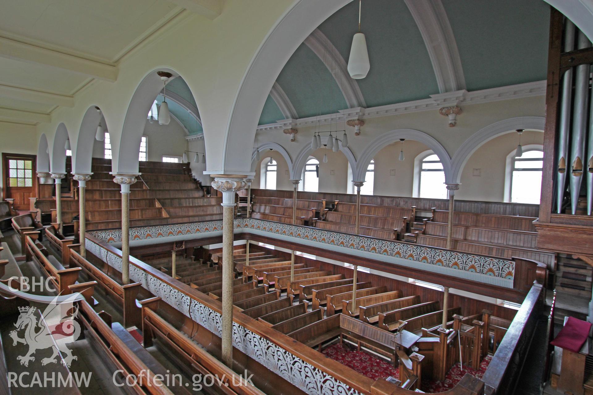 Bethel Independent Chapel, Pen-Clawdd, interior looking north-east