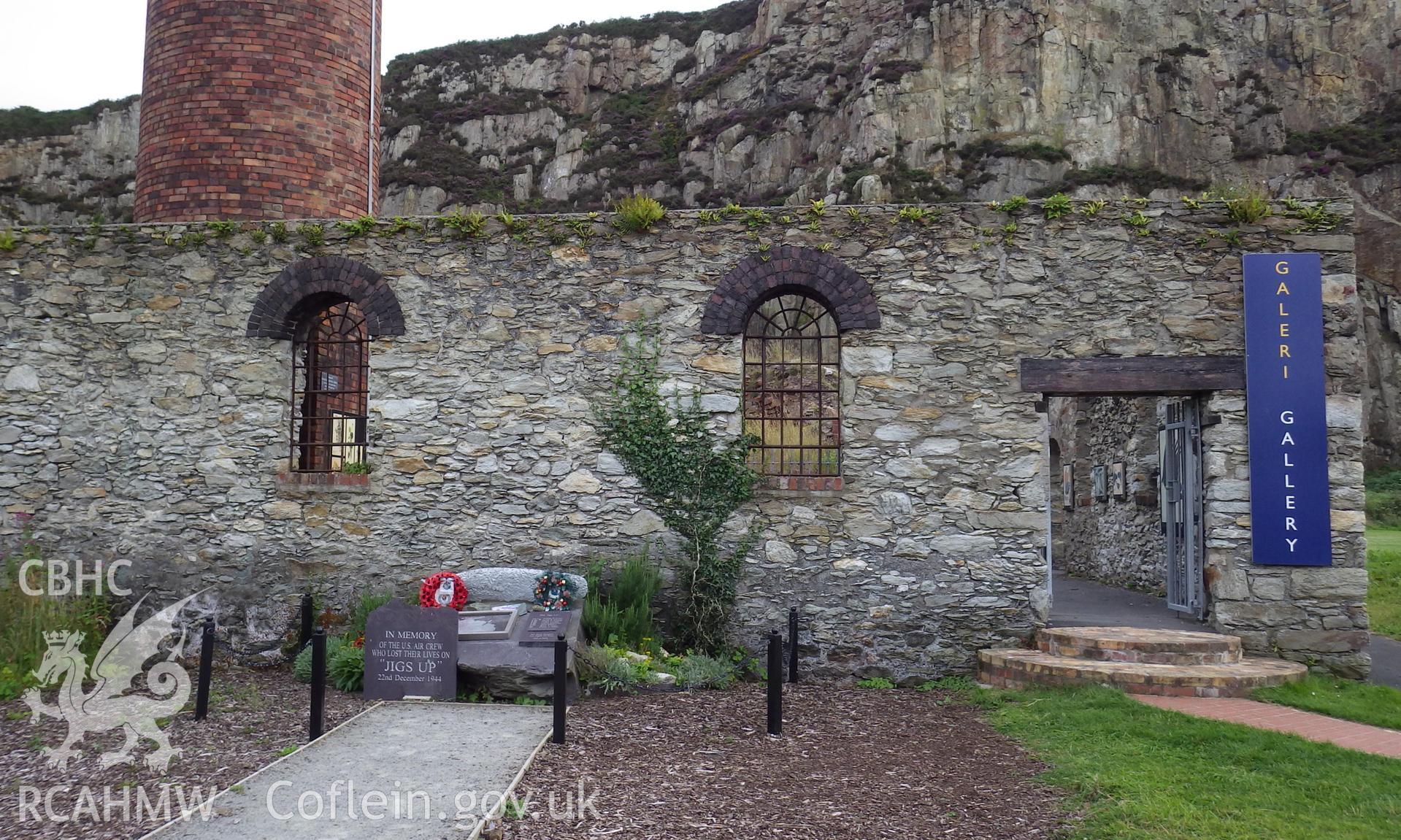Memorial garden set against the wall of the former brickworks