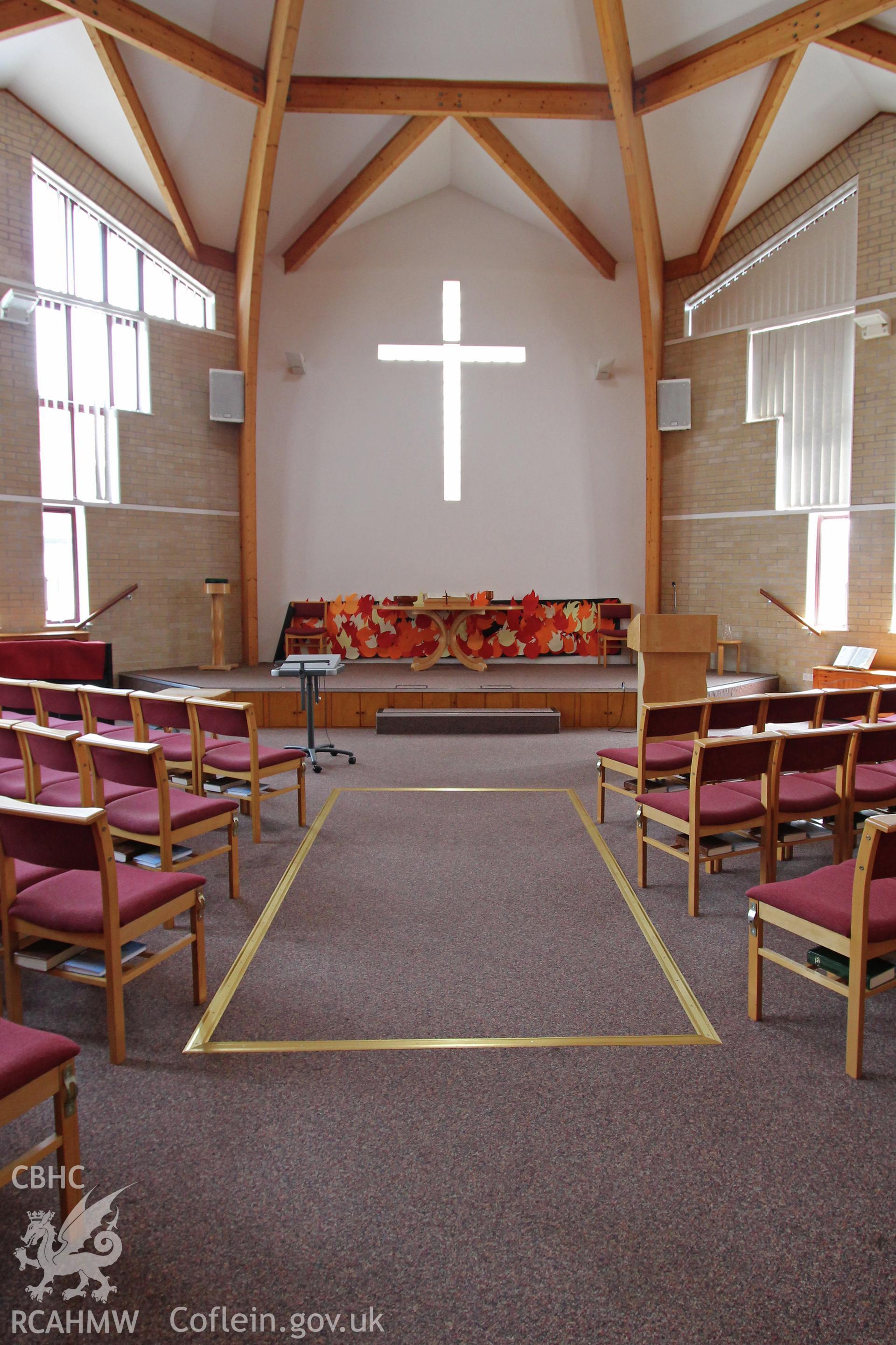 Manselton URC Chapel, Swansea, interior looking south