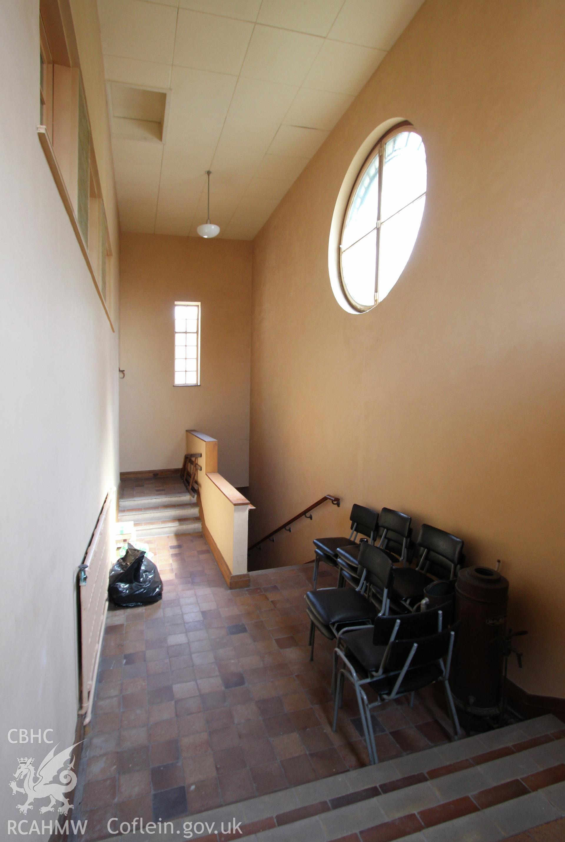 Trinity Chapel, Sketty, gallery level landing looking north -east