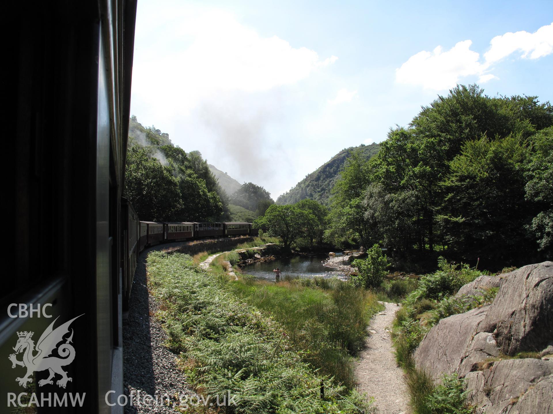 Aberglaslyn Pass, Welsh Highland Railway, from the north.