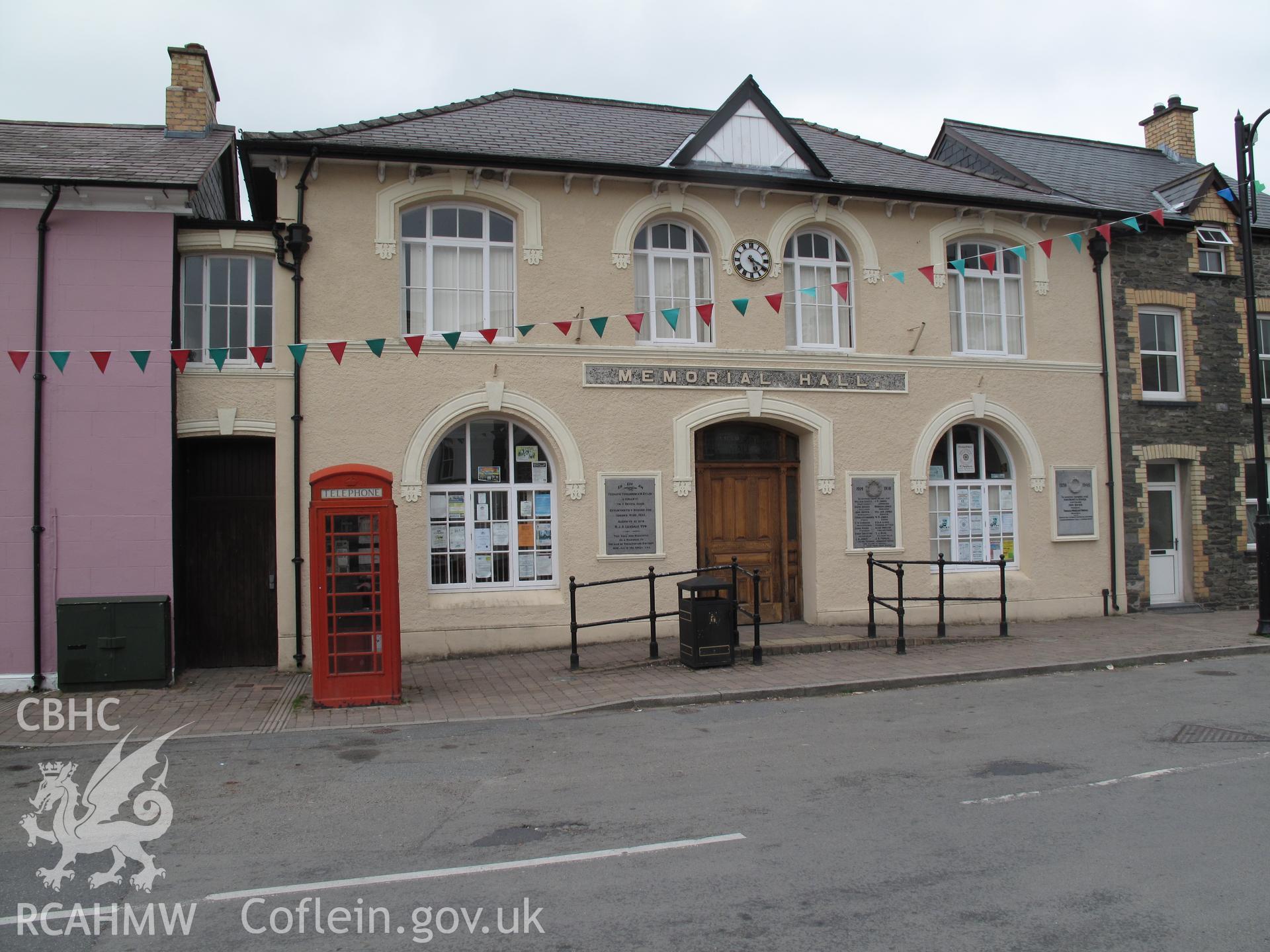 View from the southwest of the Memorial Hall, Tregaron.