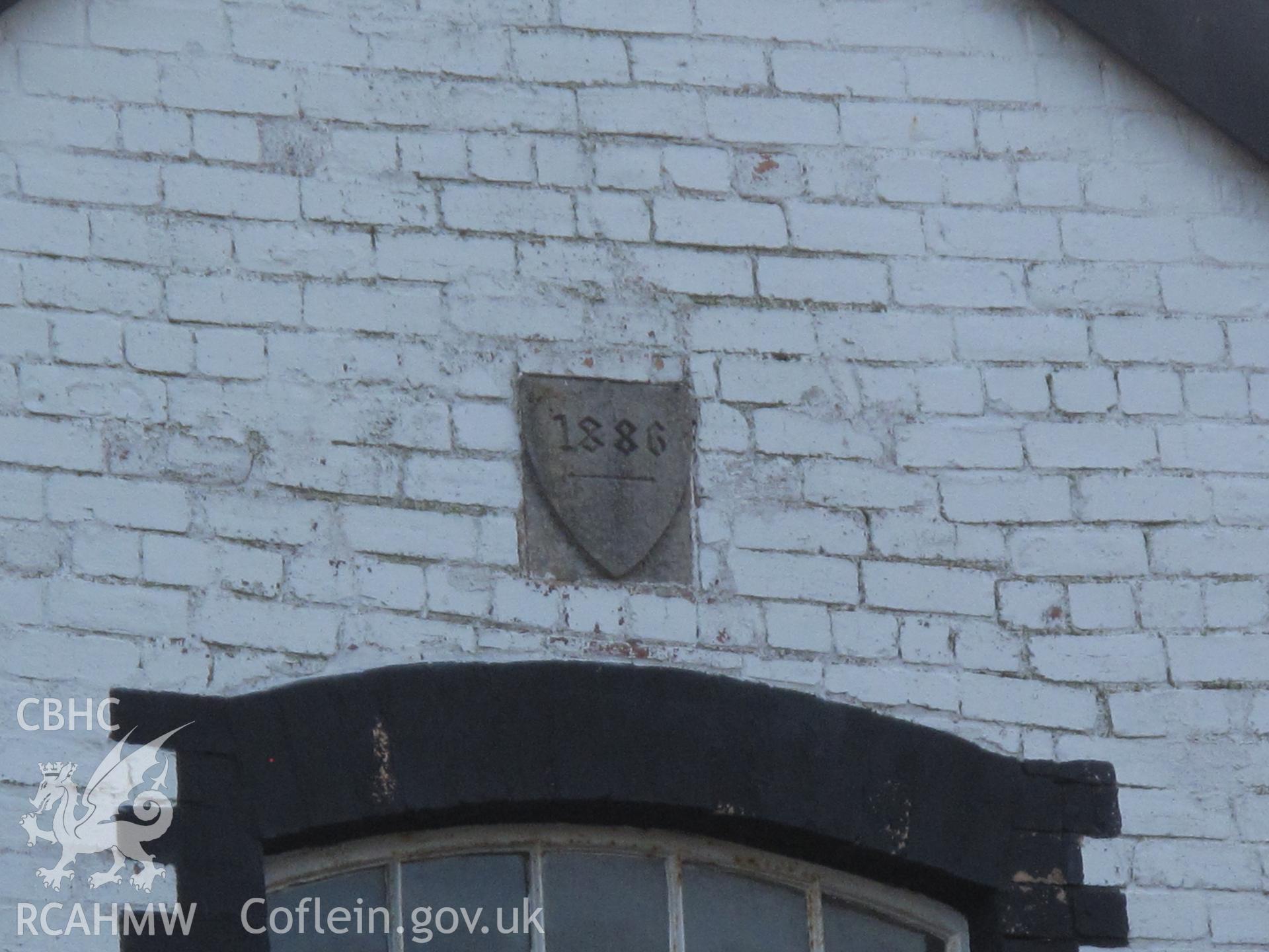 Detail of datestone, Wheeler Paper Mill, Caerwys.