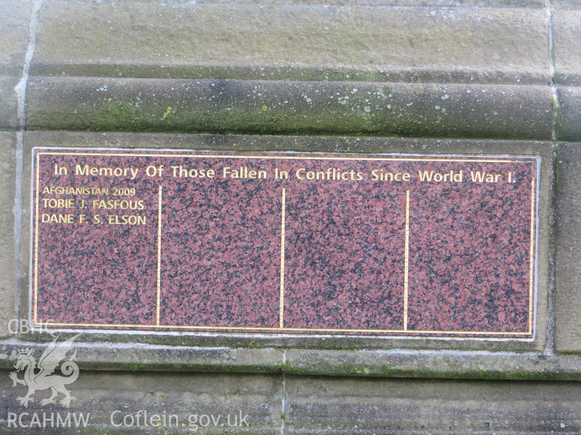 Inscription on north face of pedestal.